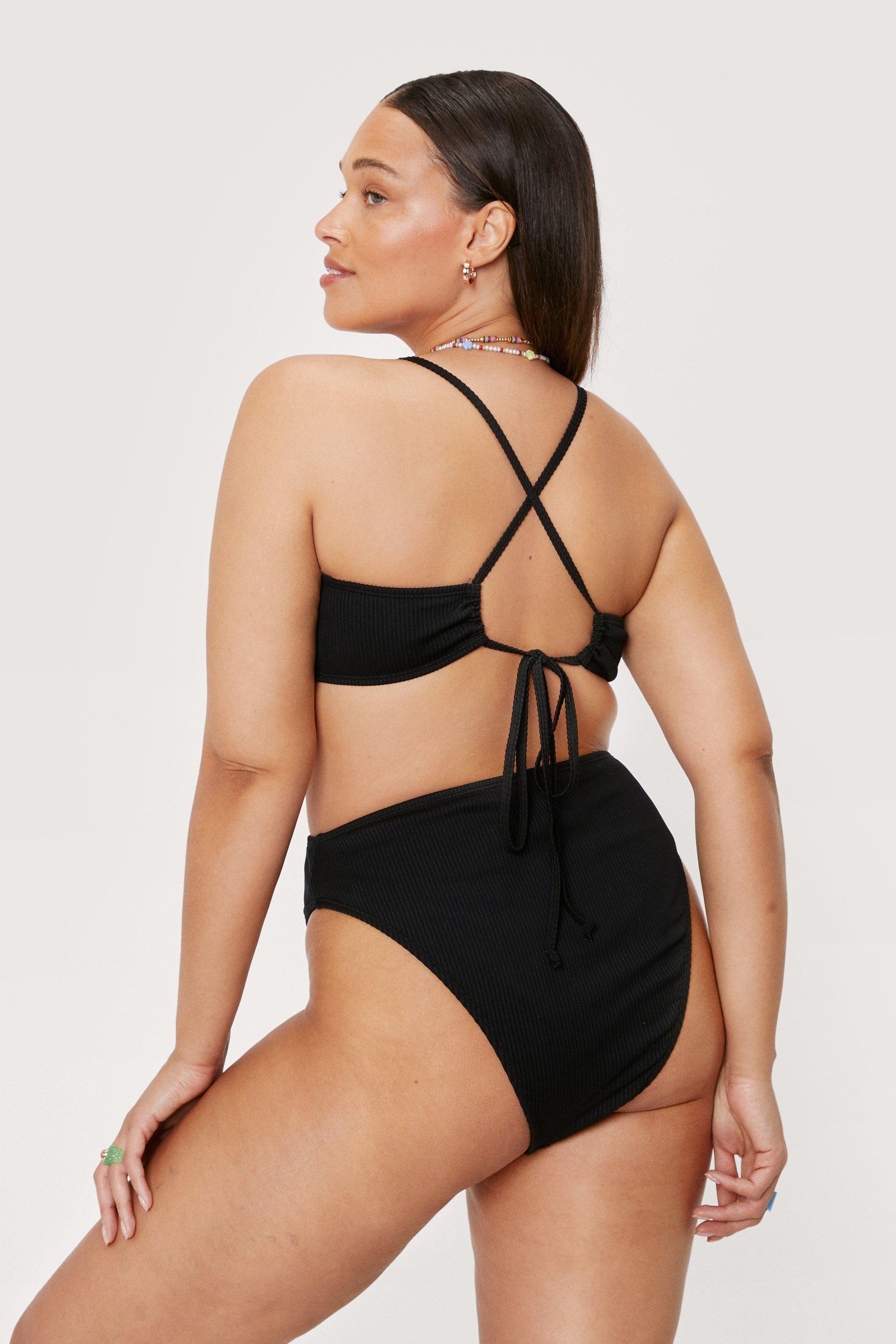 plus size black swim top