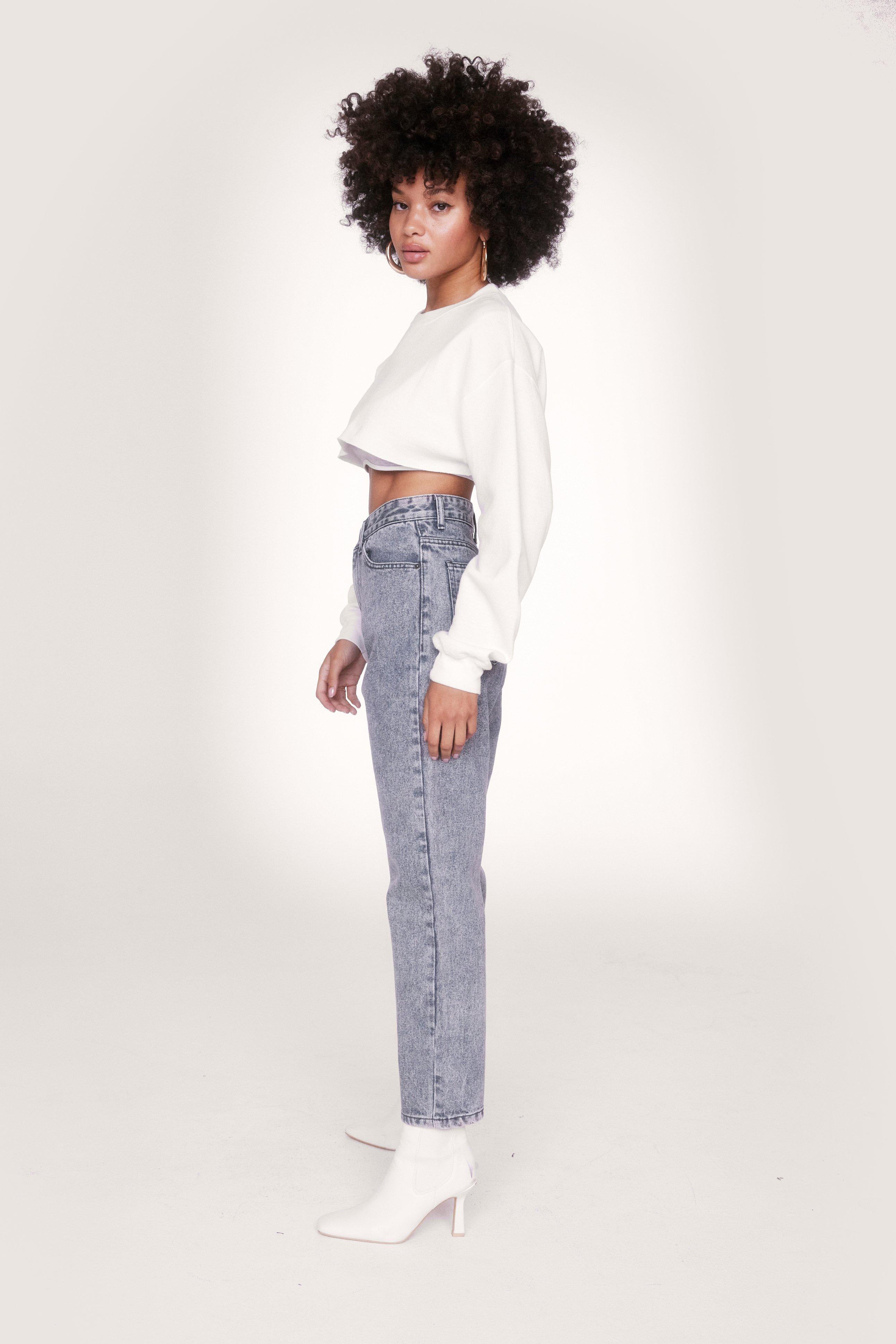 Organic Denim High Waisted Mom Jeans