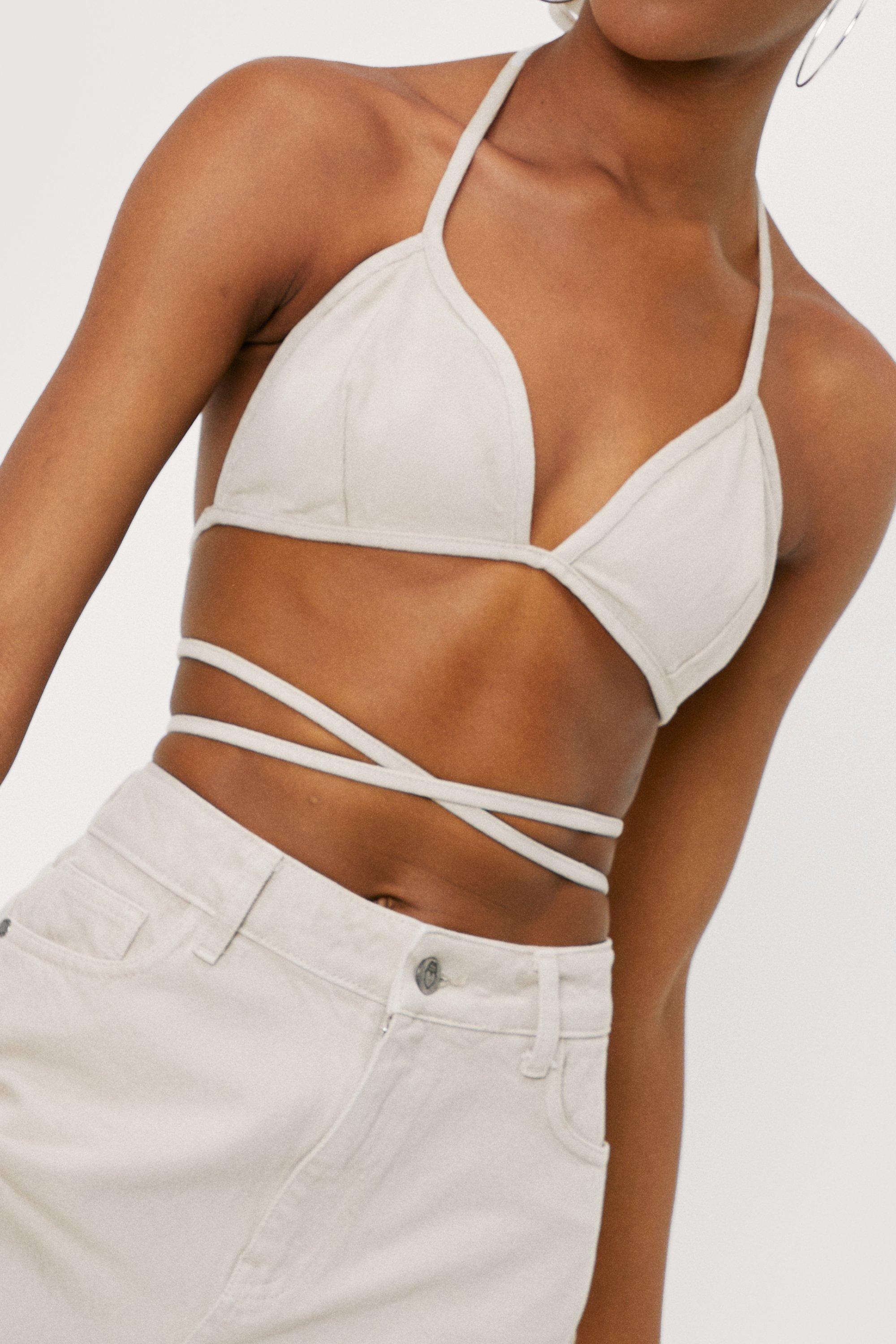 By Anthropologie Seamless Eyelet Tie-Front Bralette