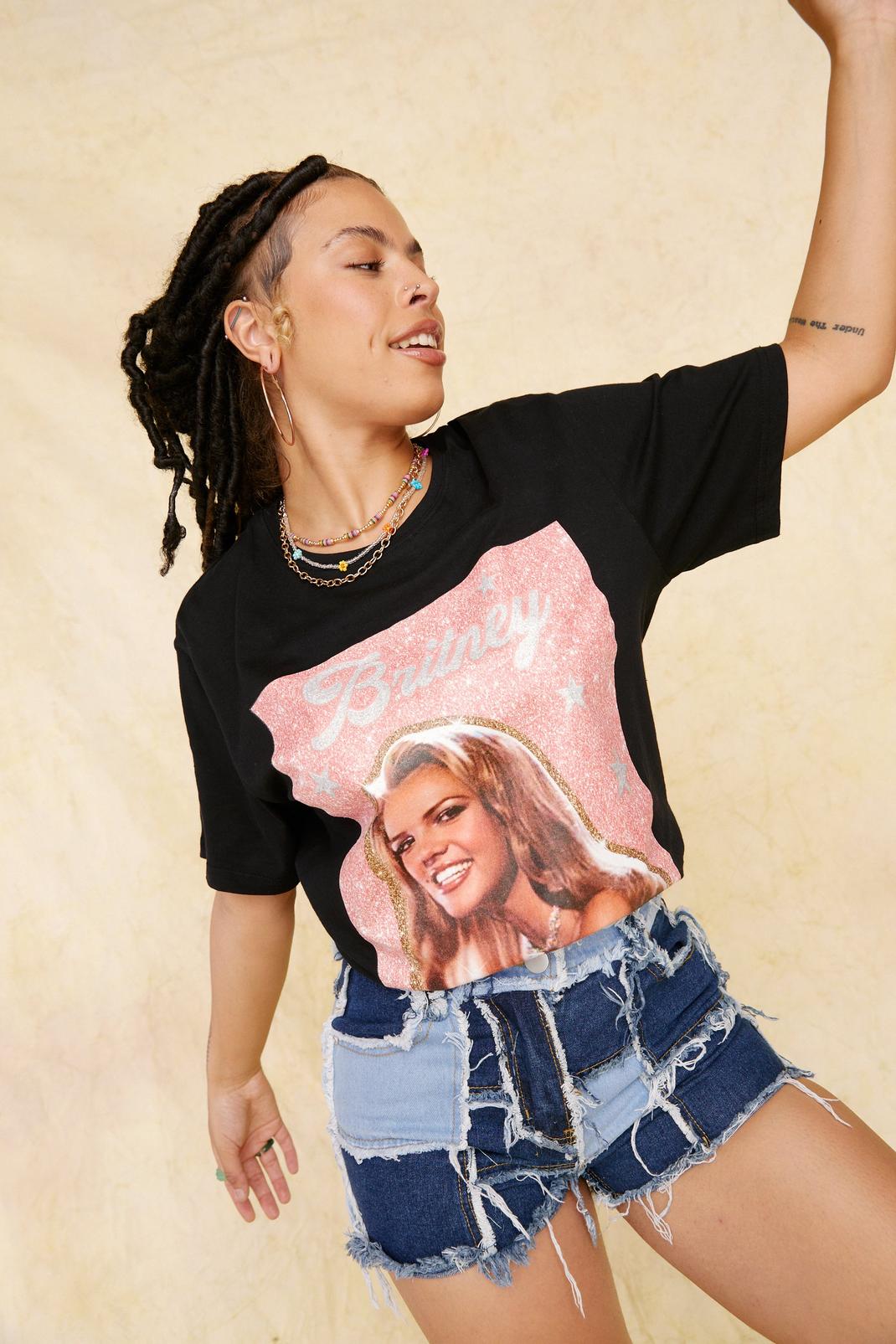 T-shirt ample à impressions Britney Spears, Black image number 1