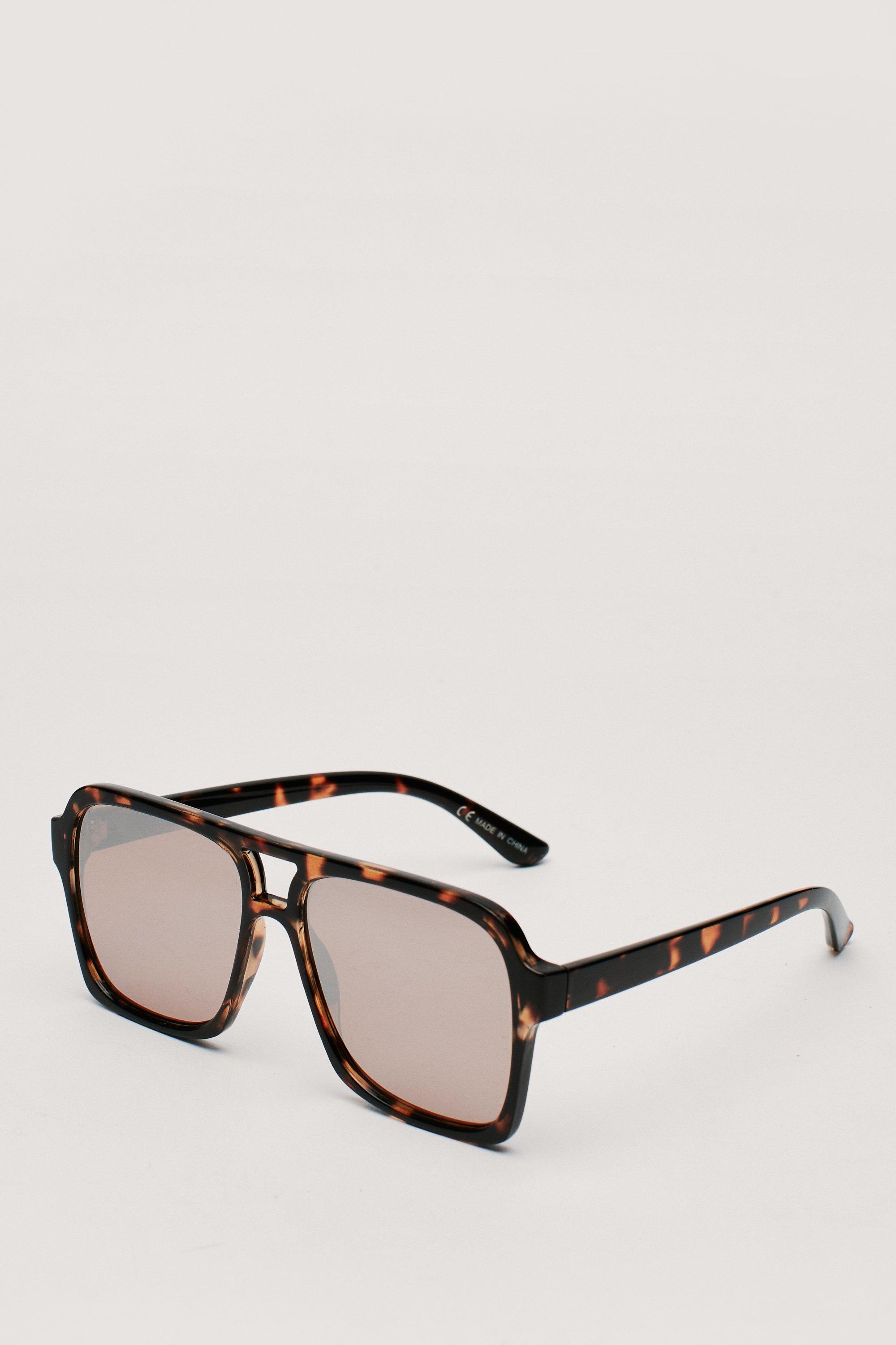 Tortoise shell mirrored sunglasses sale