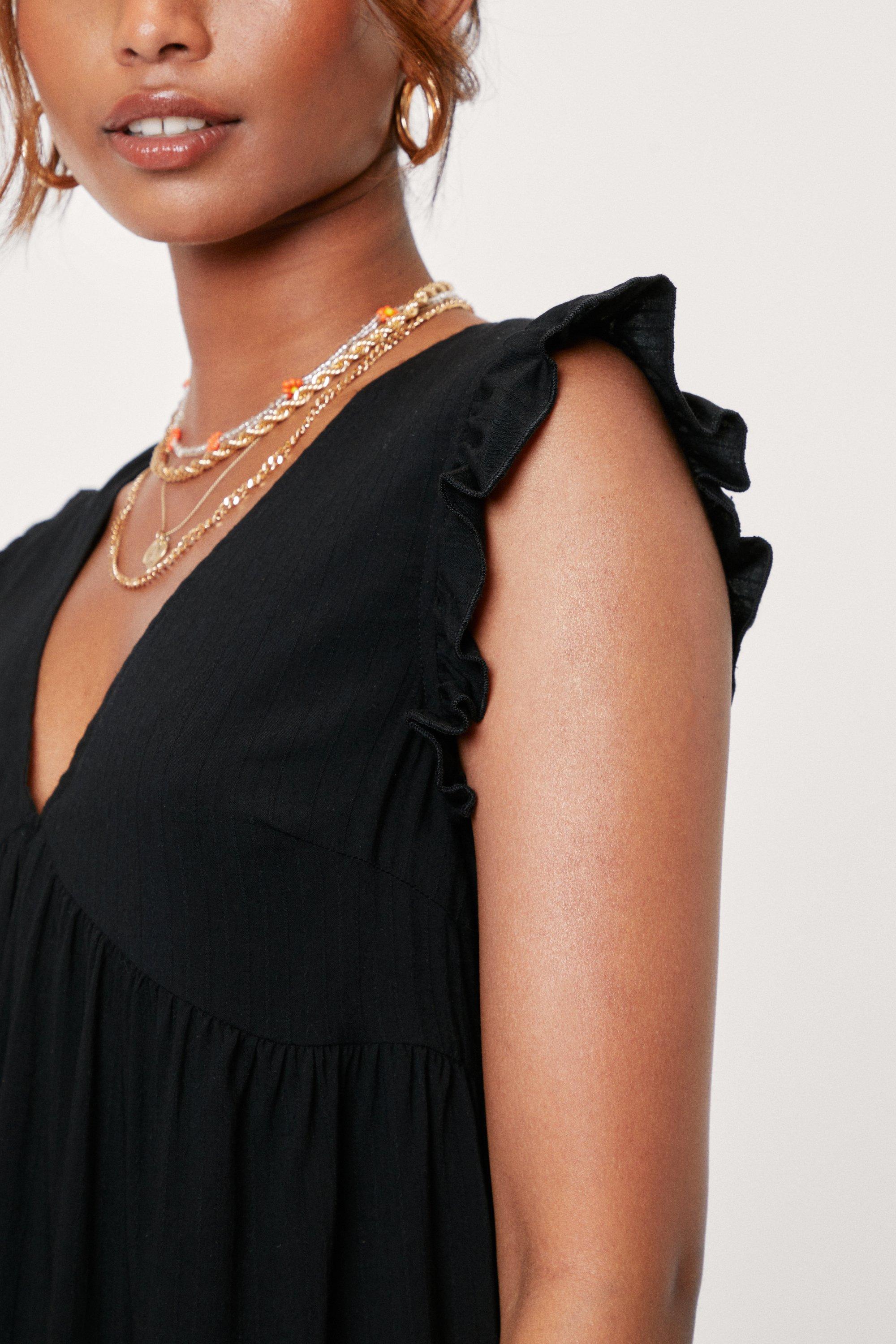 Frill sleeve smock dress best sale