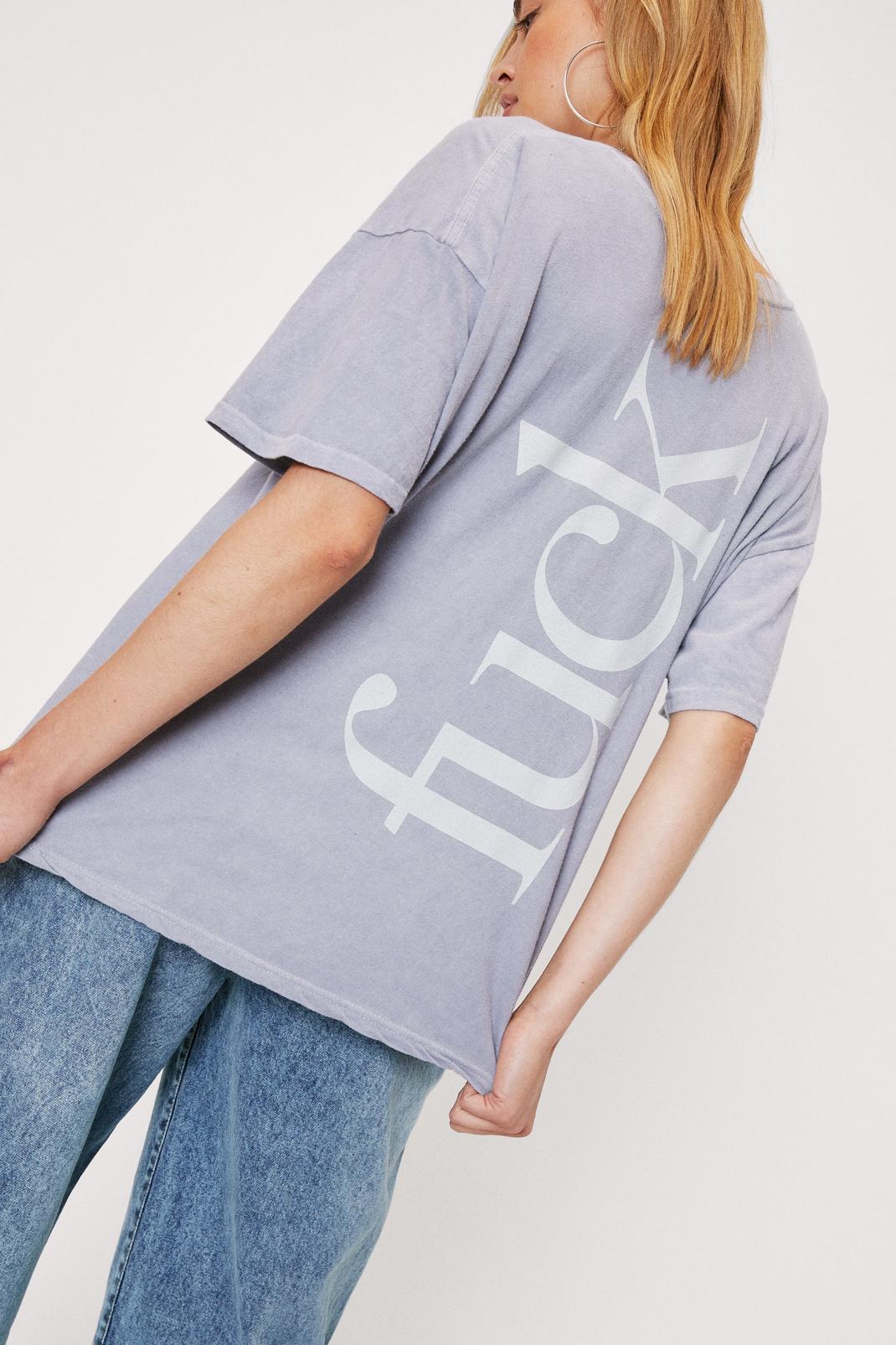 Lilac Fuck Back Placement Graphic T-Shirt image number 1