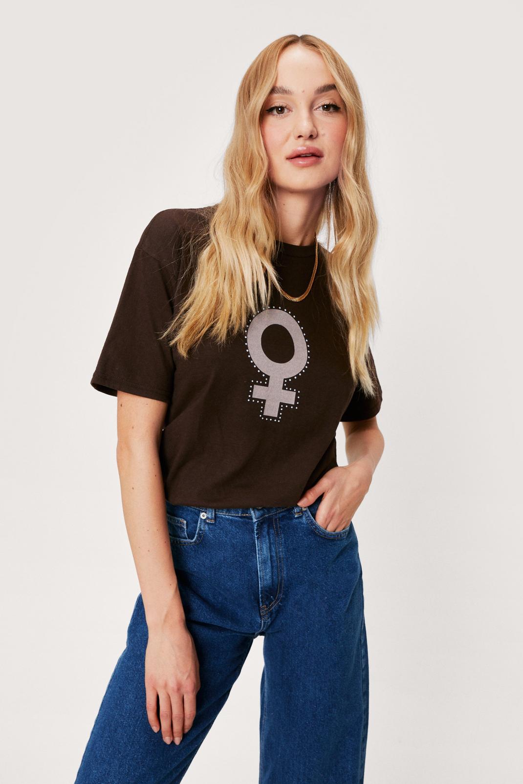 T-shirt ample à impressions Femme, Brown image number 1