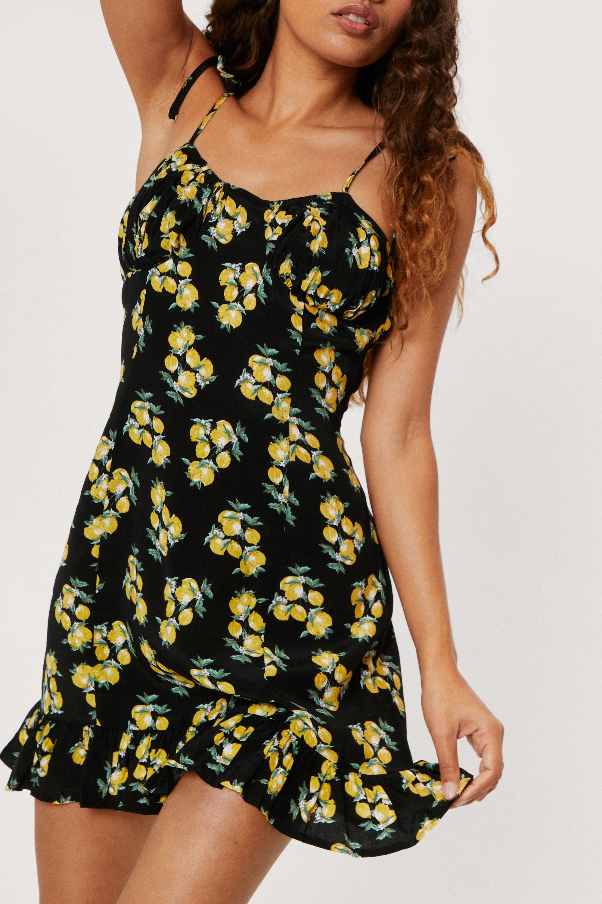 Lemon print outlet mini dress