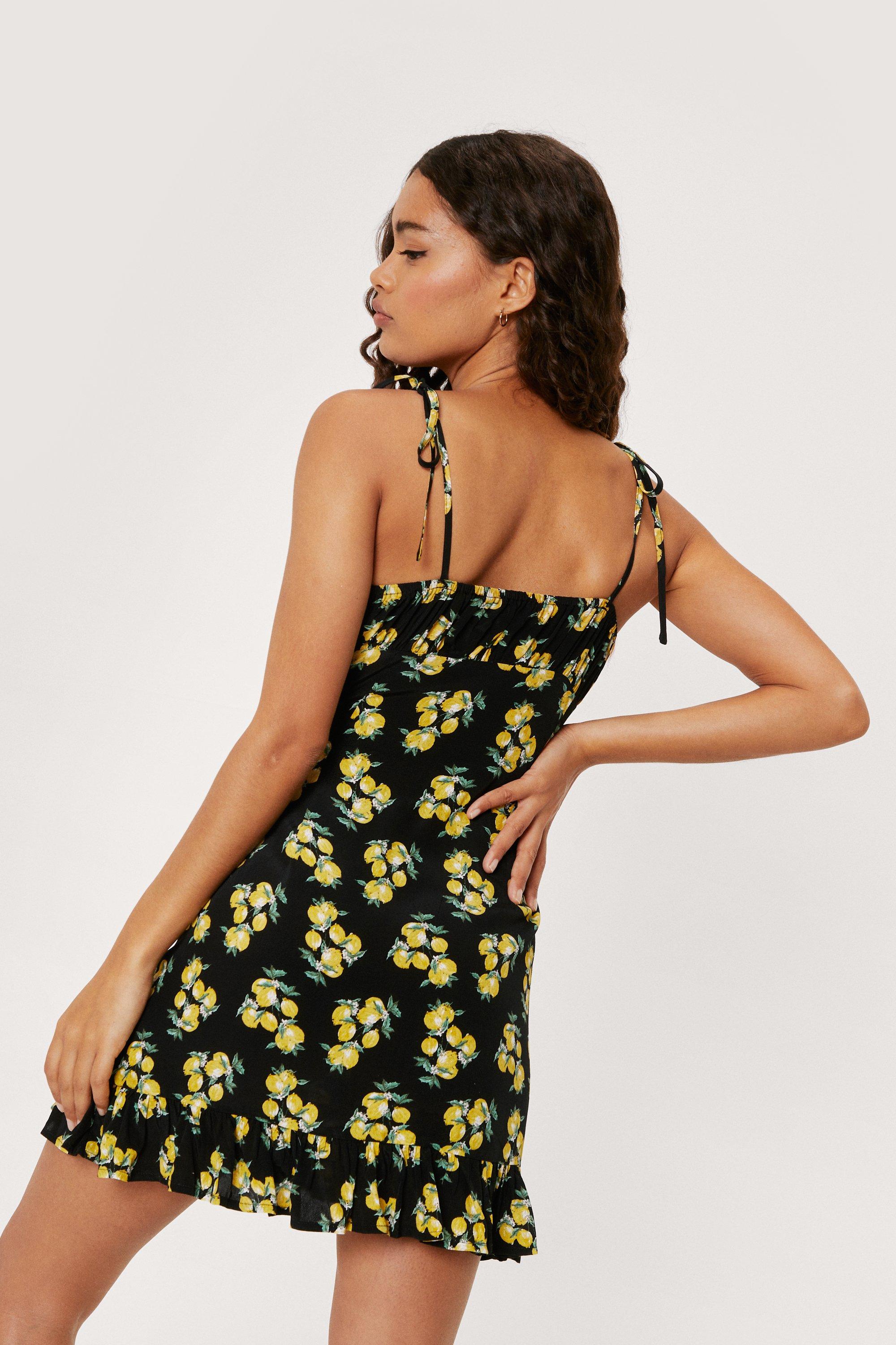 Lemon print shop mini dress