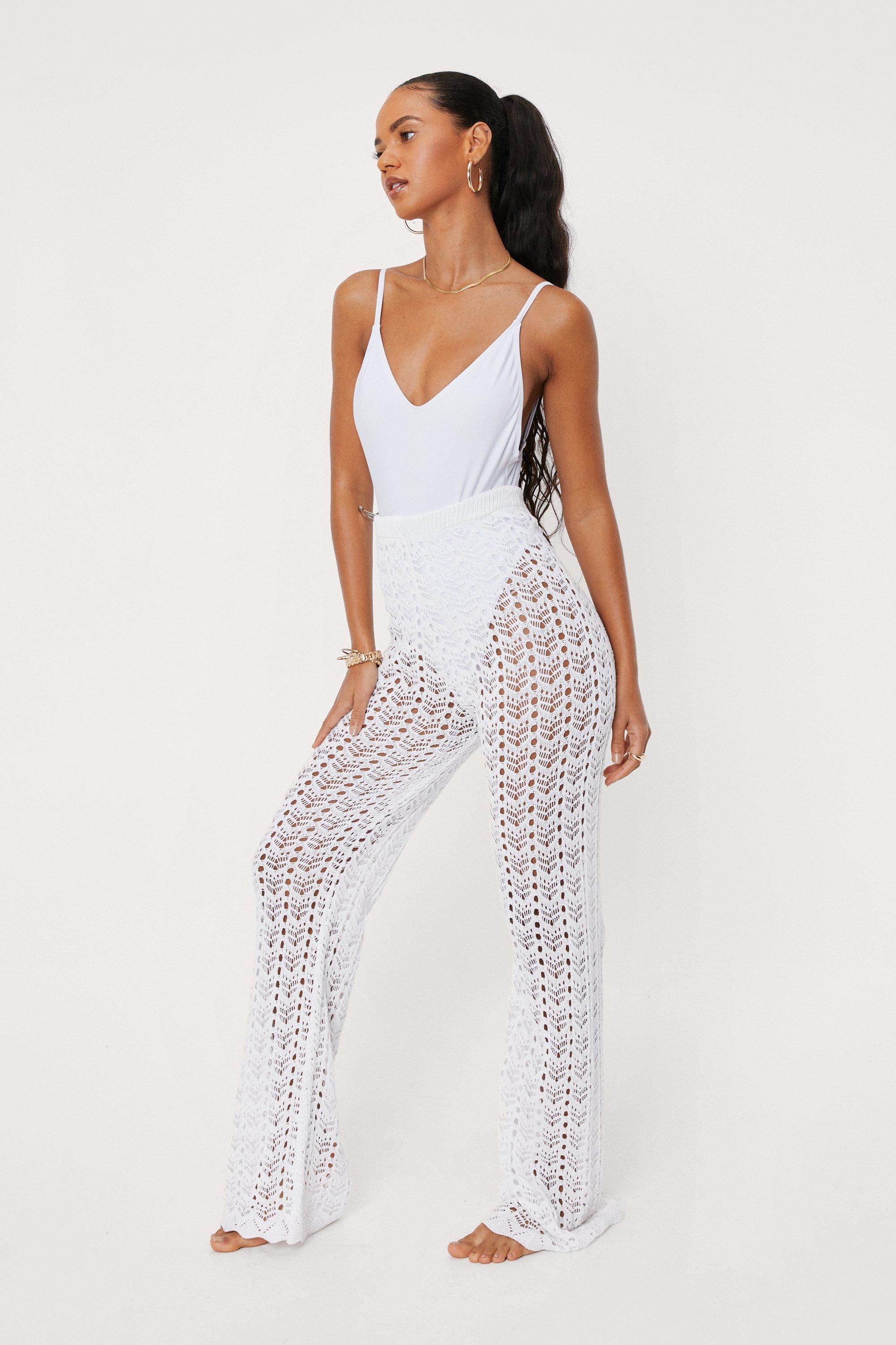 High waisted best sale crochet pants