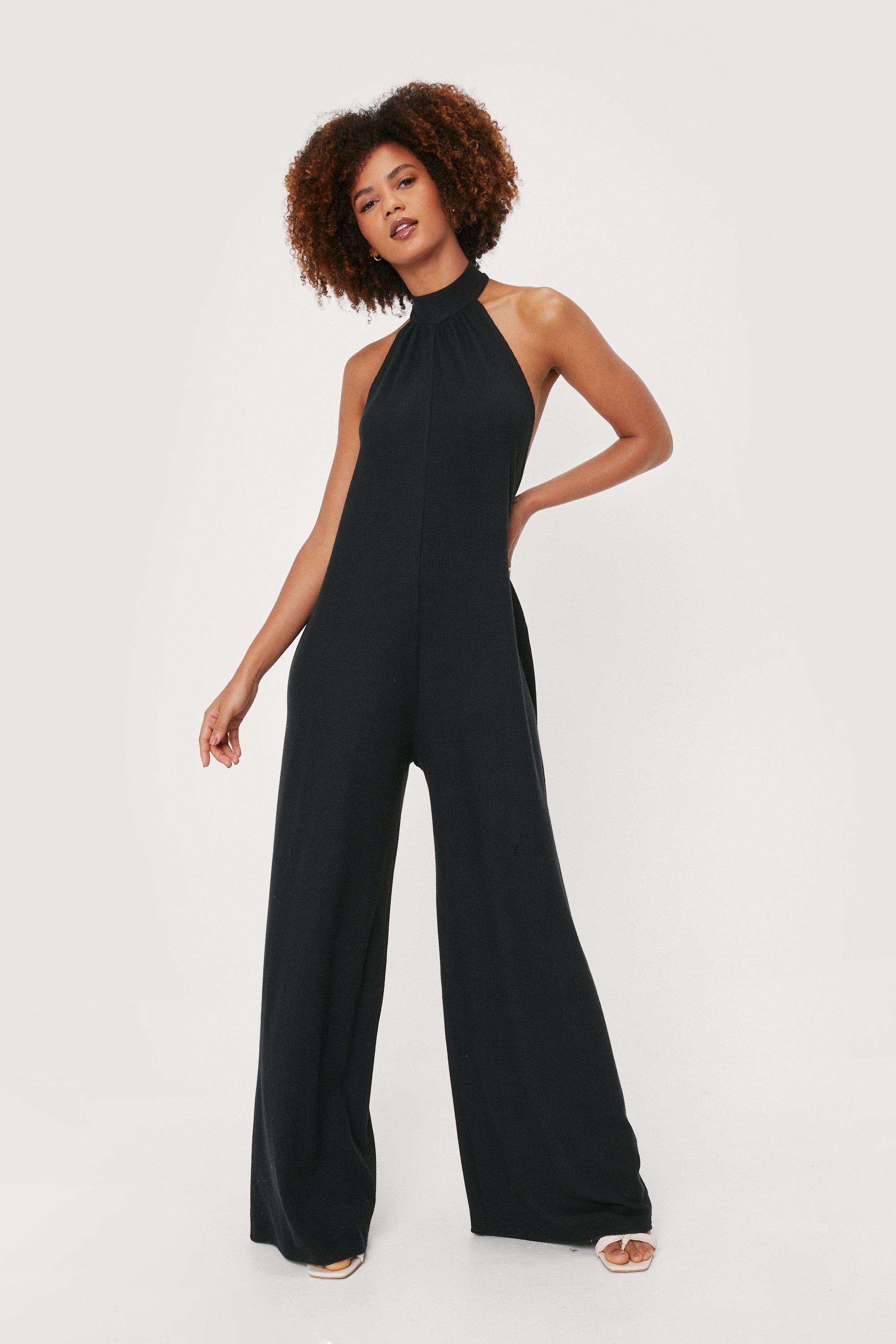 Tall Halter Neck Wide Leg Jumpsuit