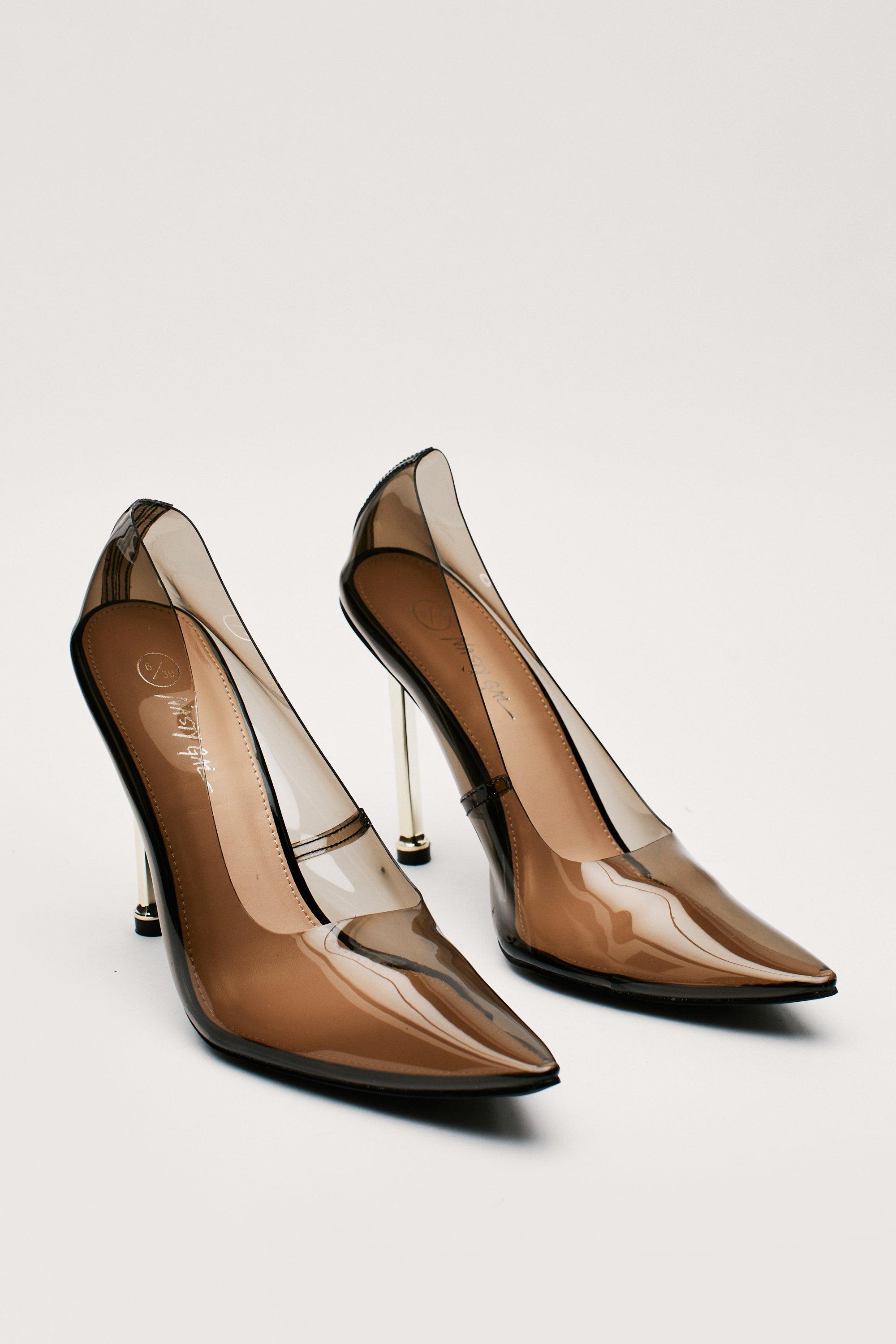 clear pointed court shoes