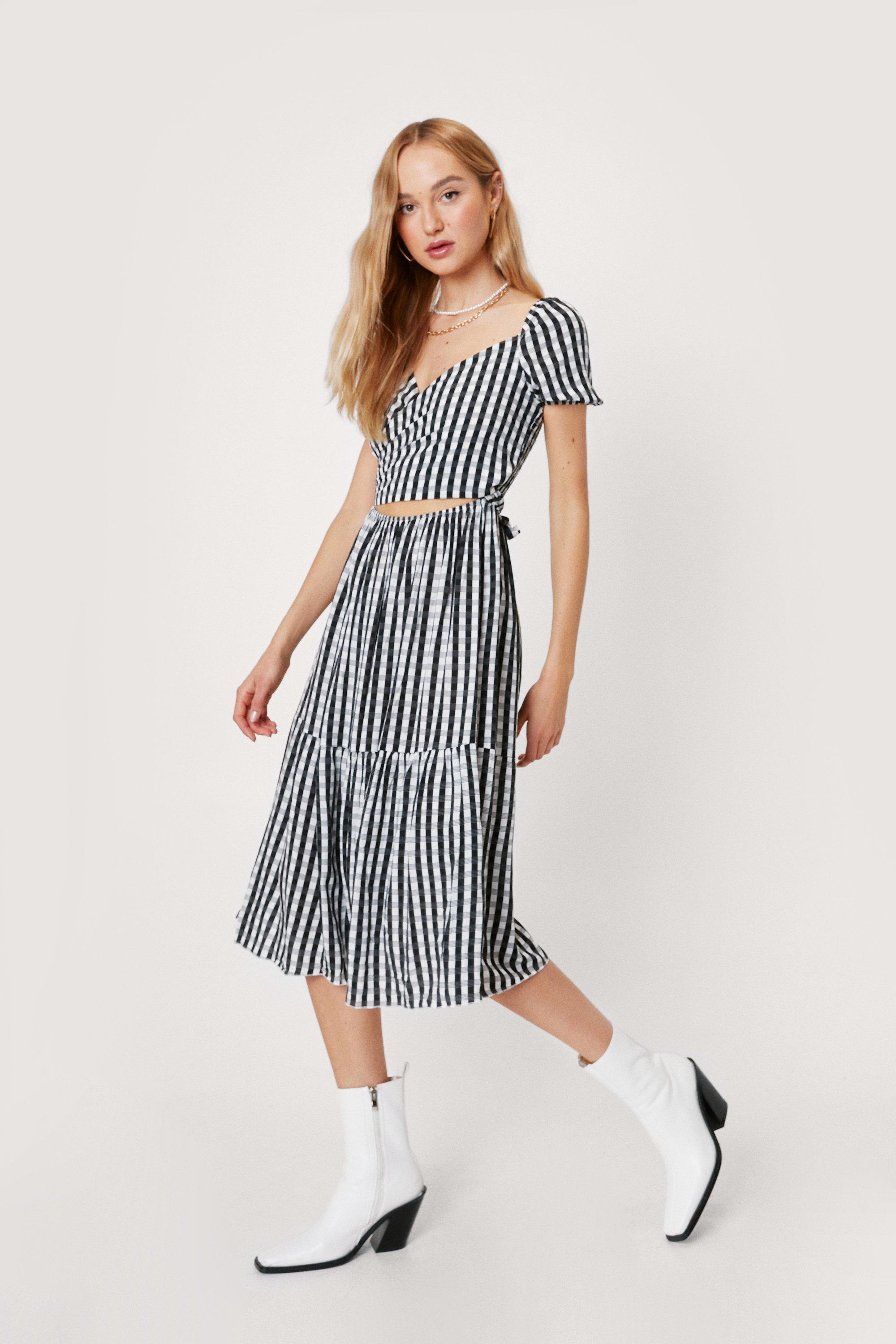 Midi gingham outlet dress