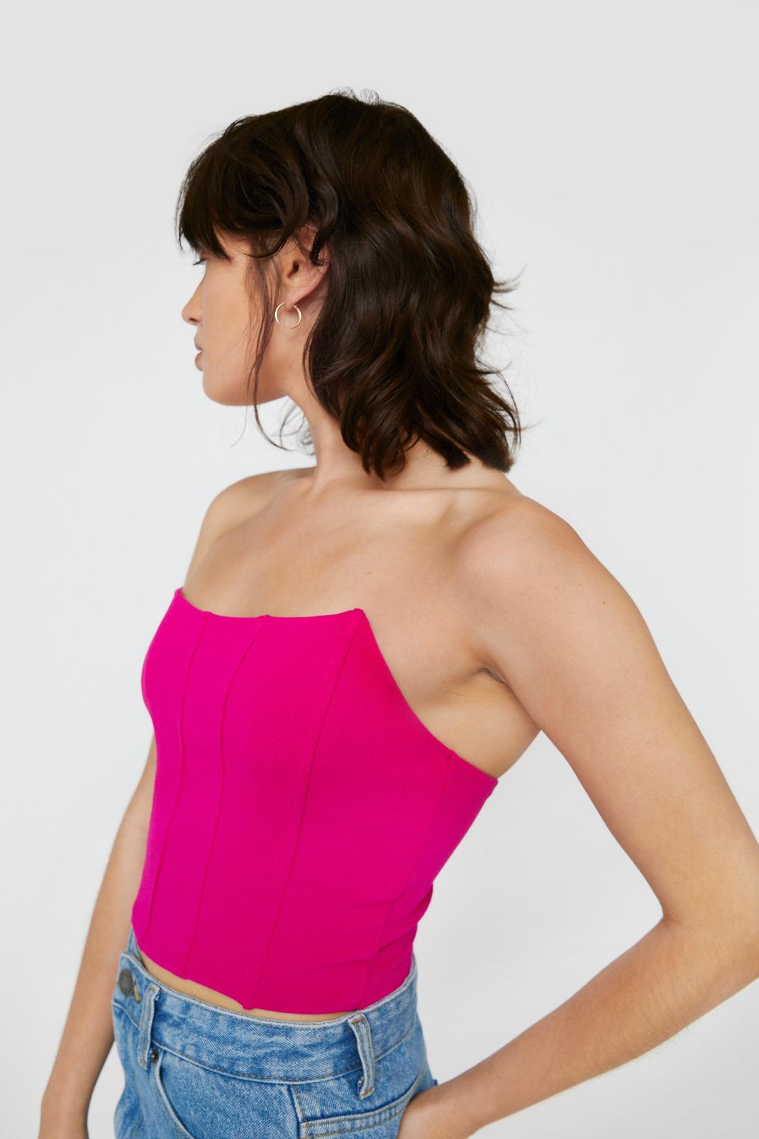 Petite - Haut corset à épaules dénudées, Pink image number 1