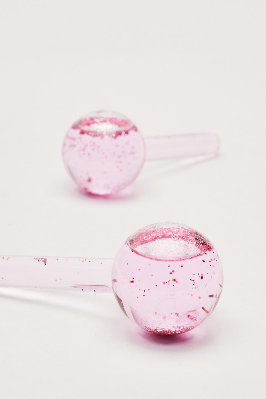 Pink Glitter Ice Globes Facial Massager image number 1