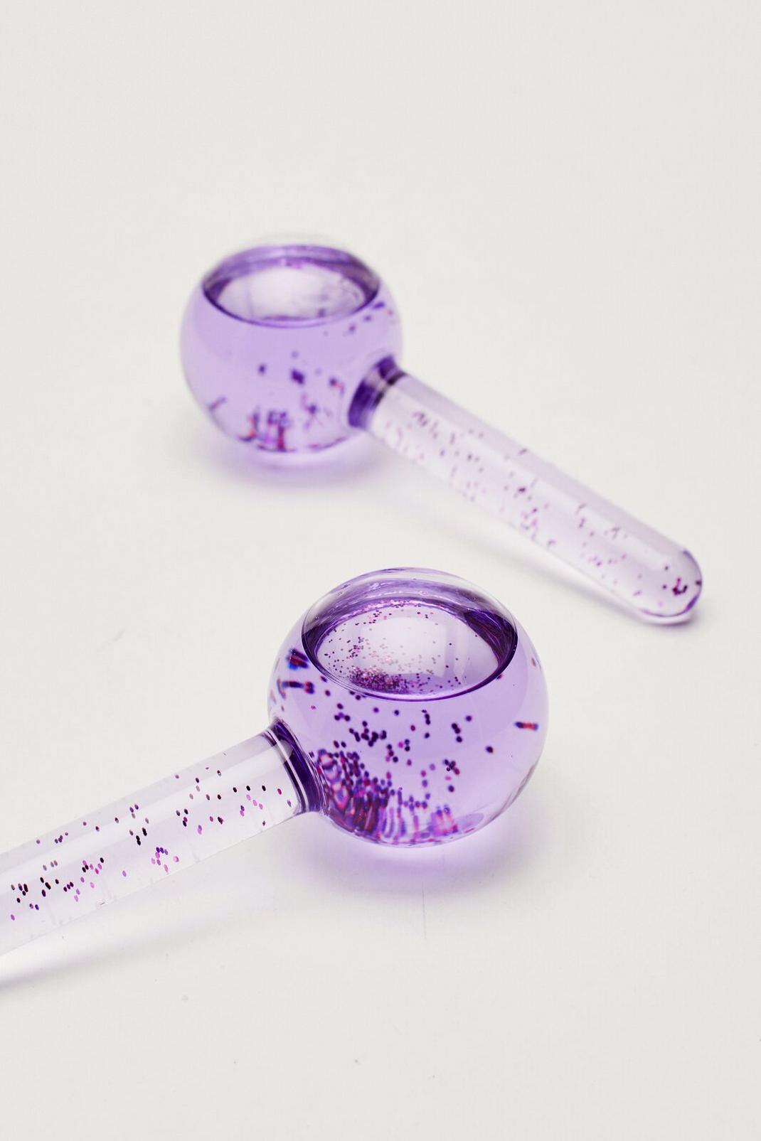 Purple Glitter Ice Globes Facial Massager image number 1