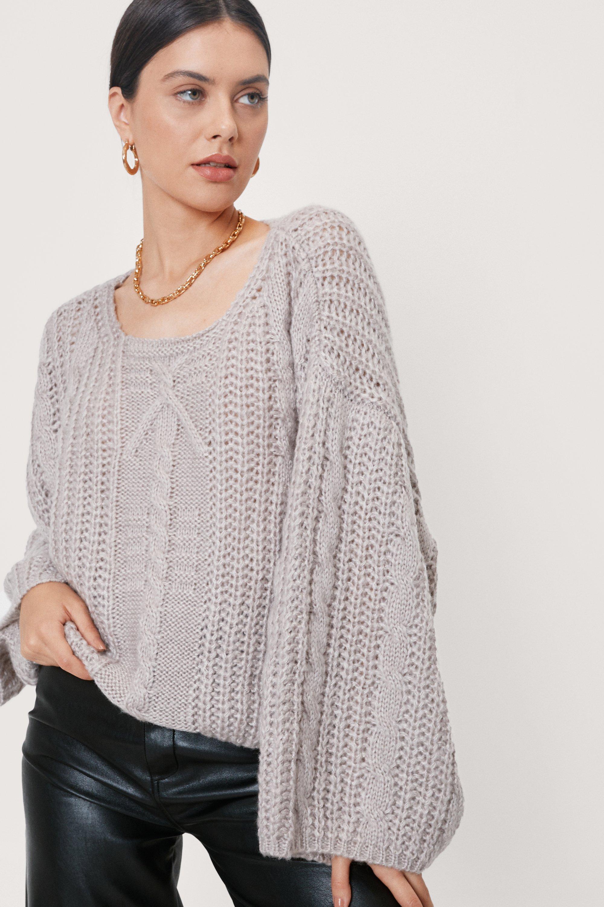 Wide knit outlet sweater