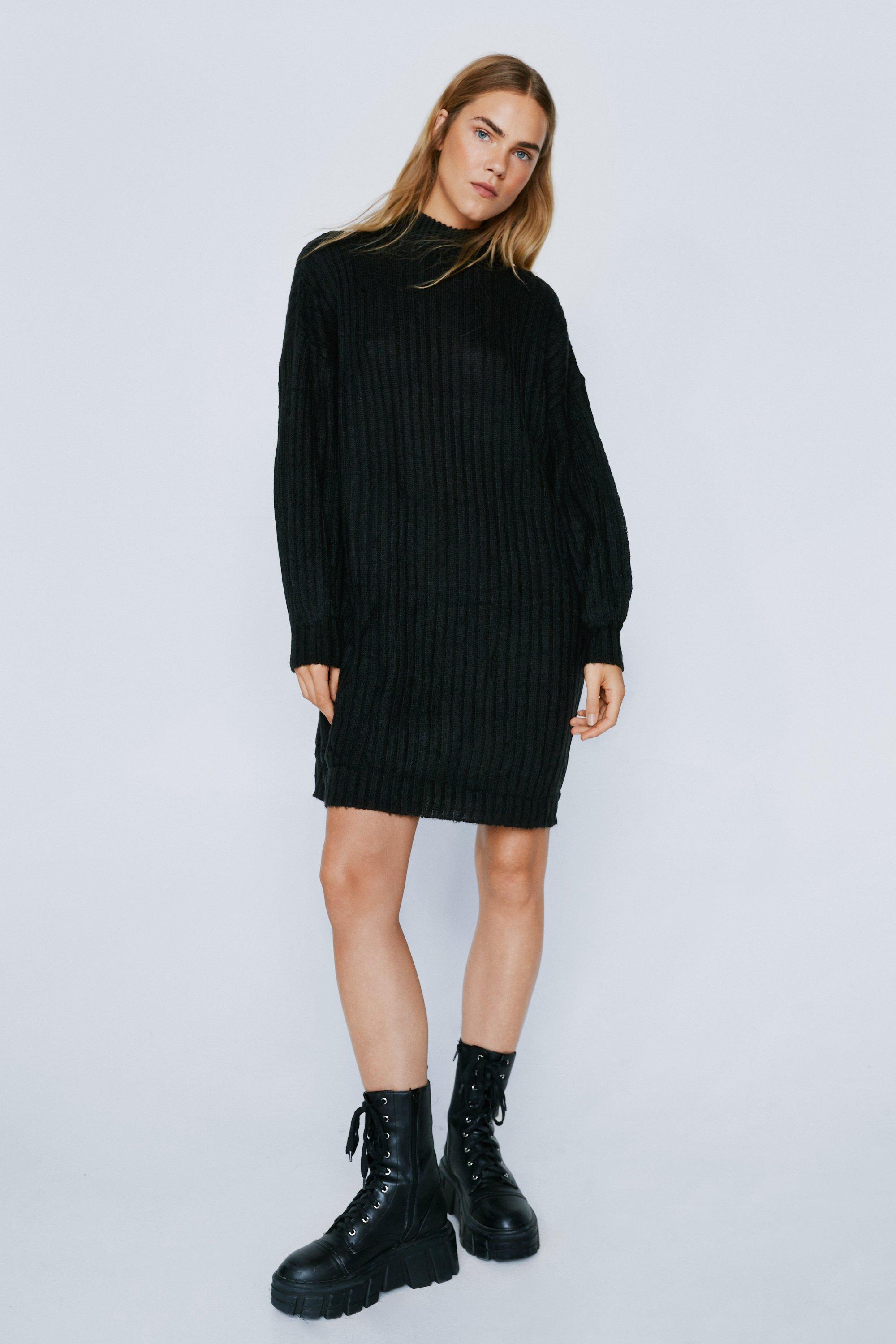 knitted mini jumper dress