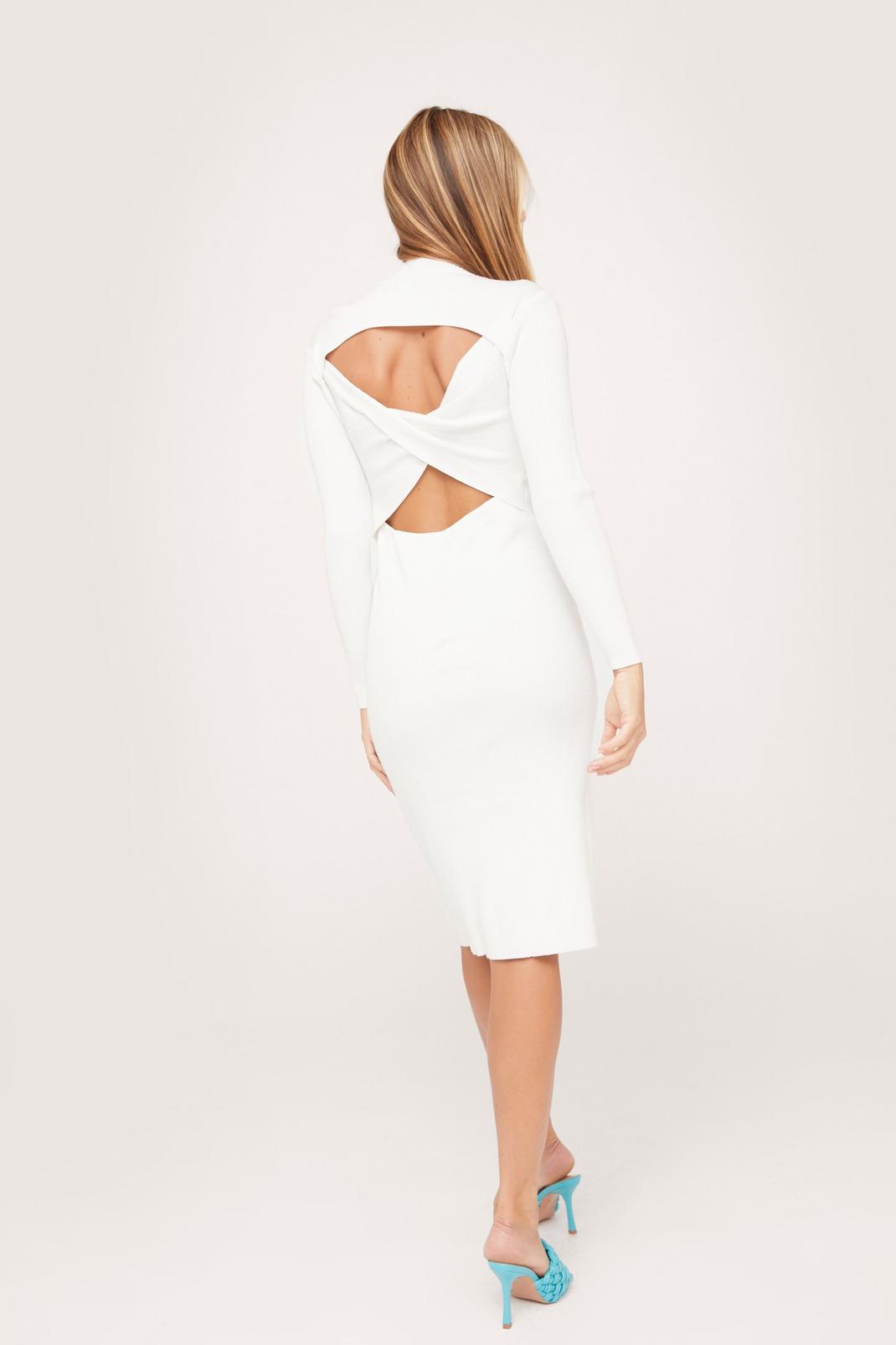 133 Knitted Twist Open Back Midi Dress image number 2