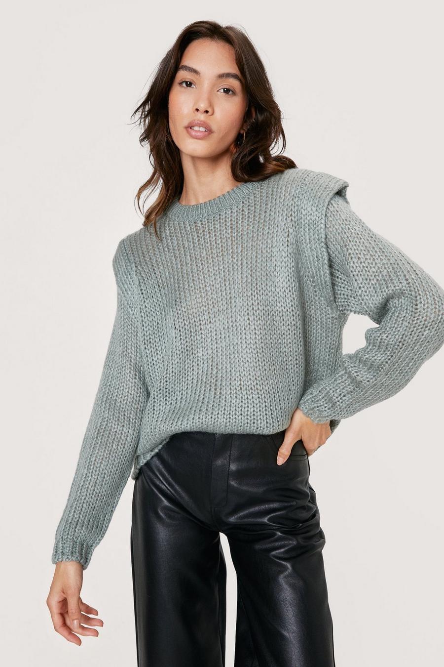 Shoulder Sleeve Tuck Soft Knit Sweater