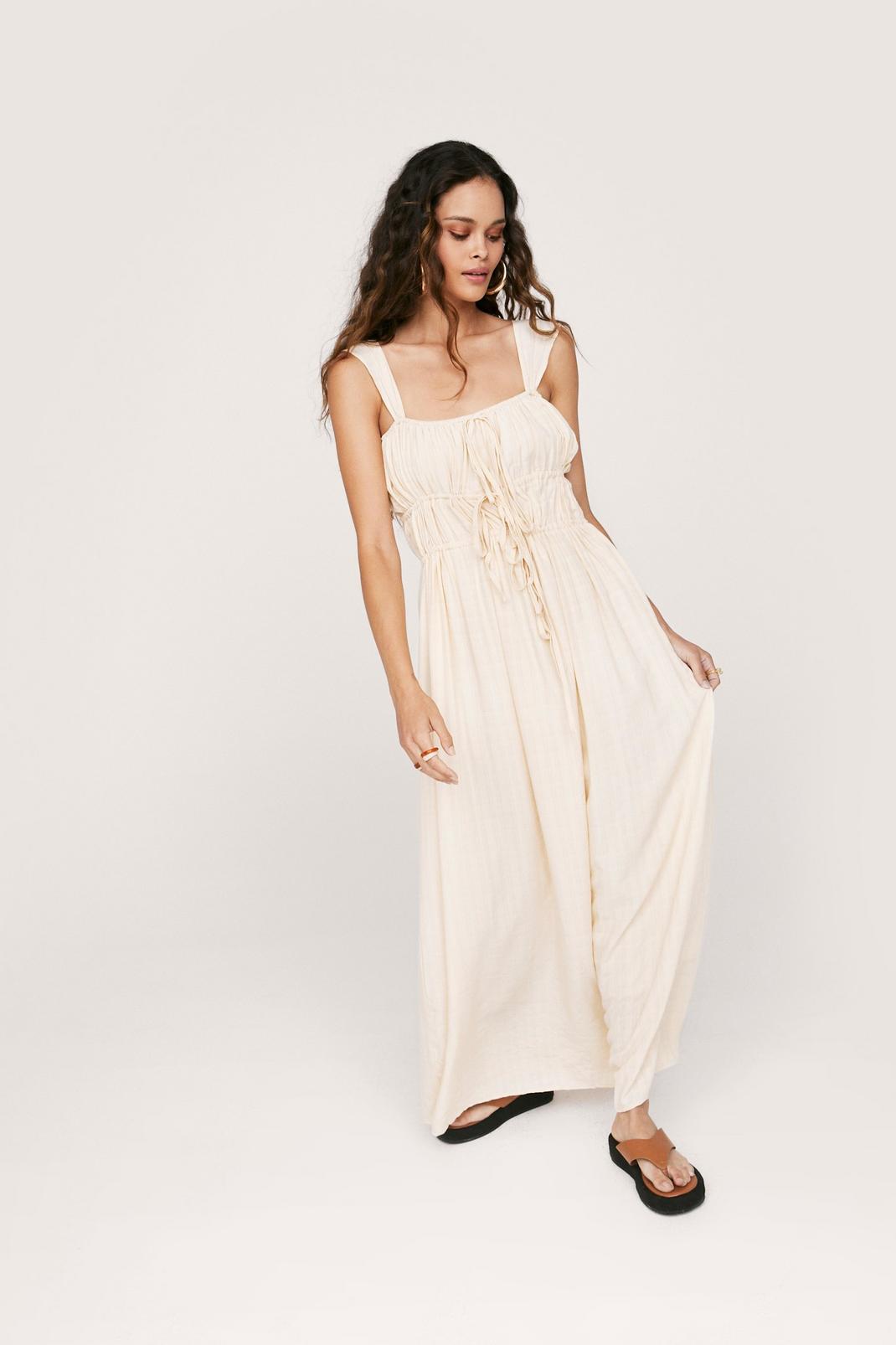 Textured Gathered Bust Maxi Dress image number 1
