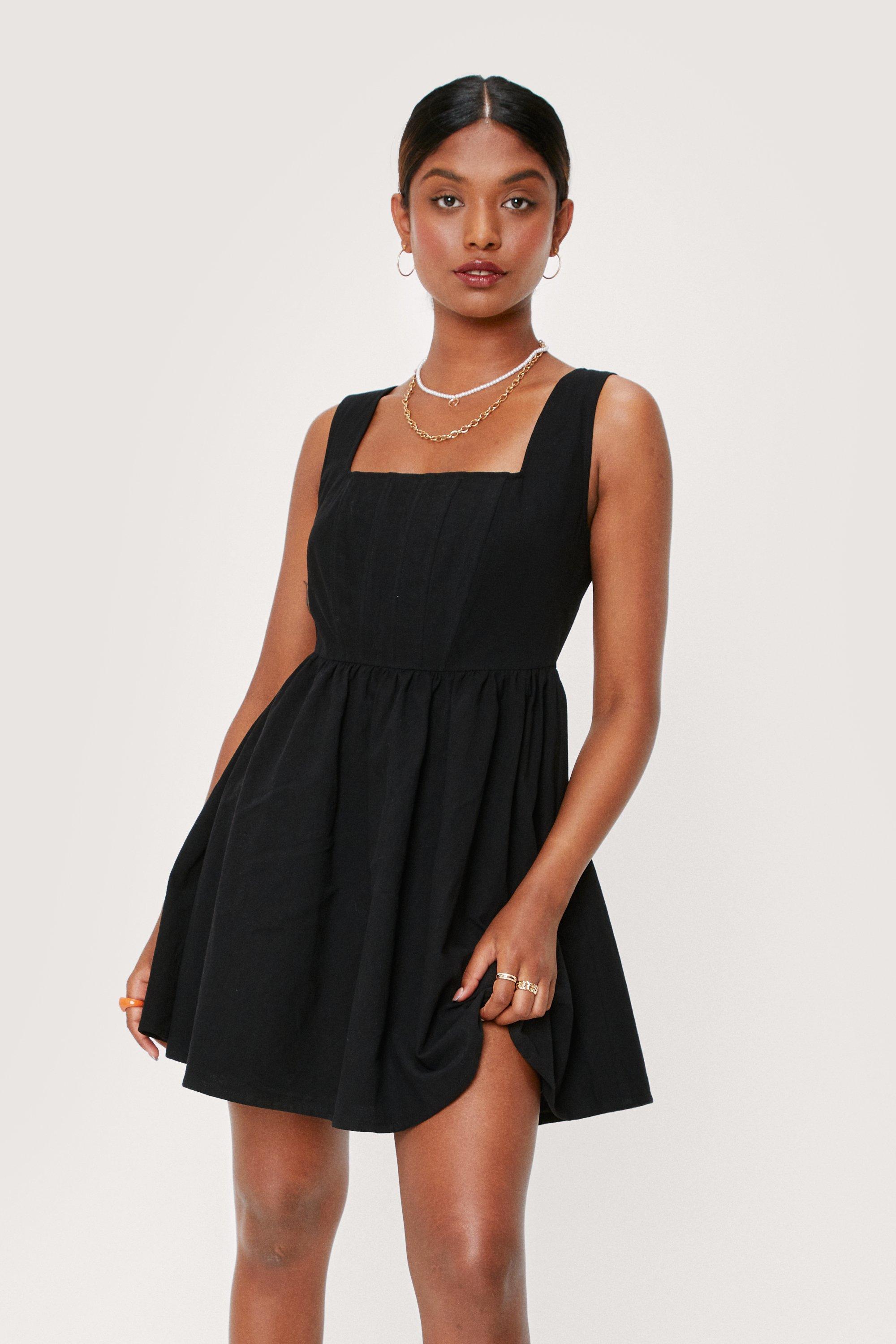 Black short skater dress sale