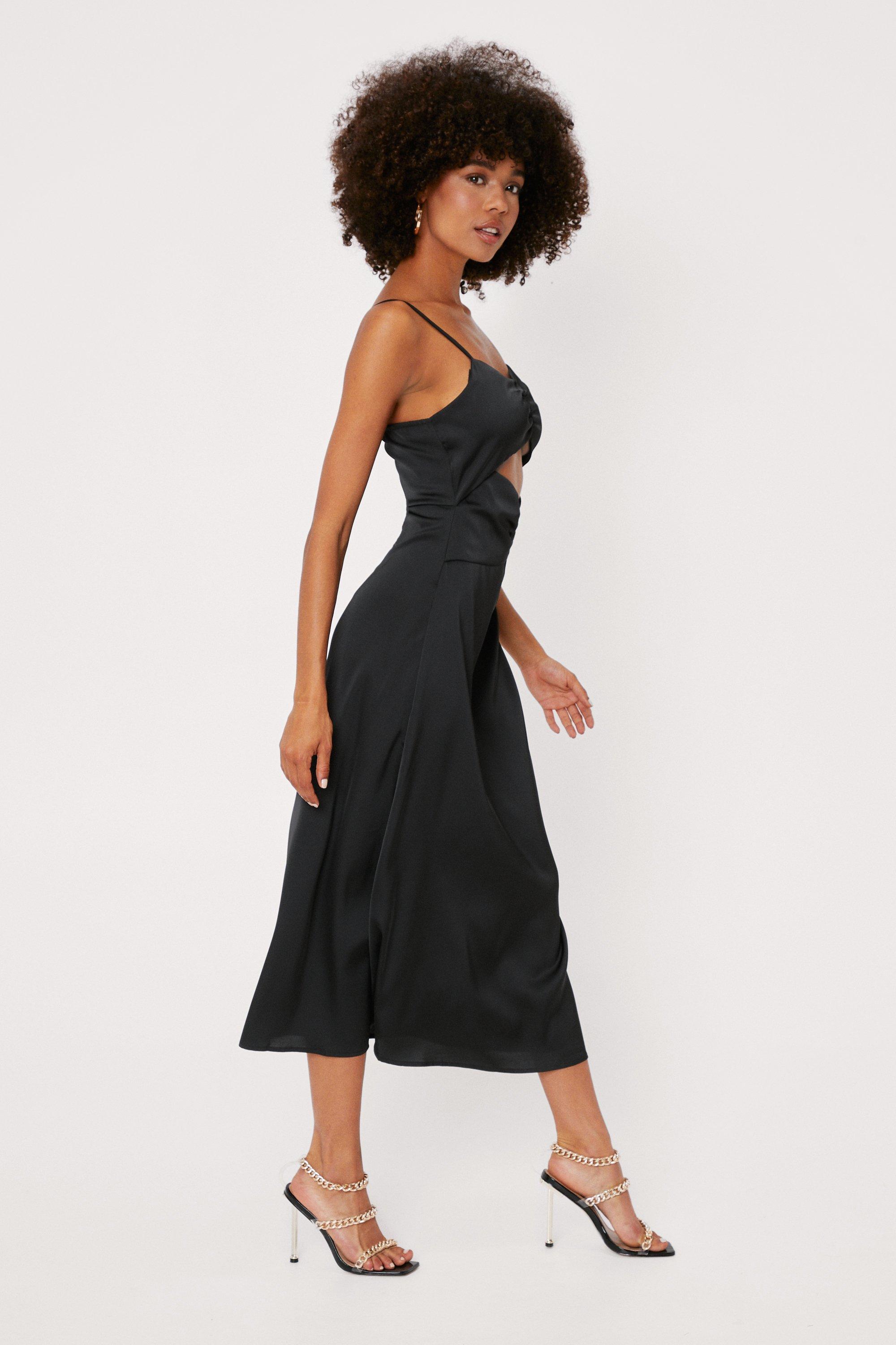 Nasty gal satin midi dress sale