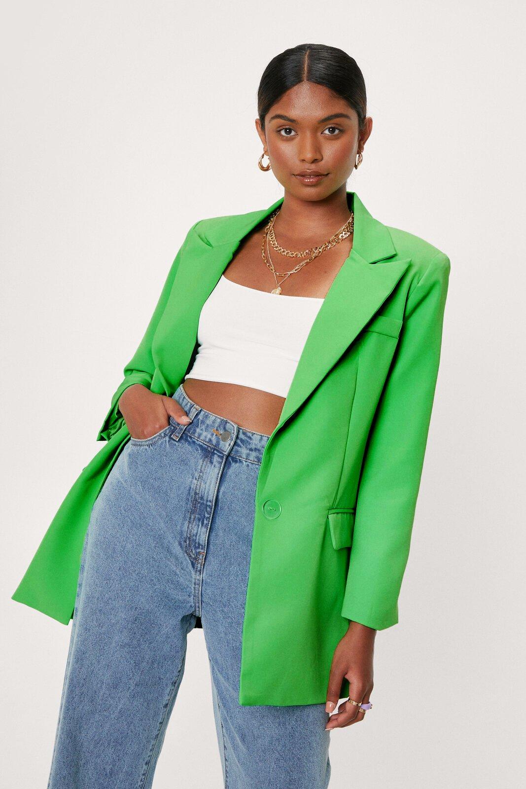 green longline blazer