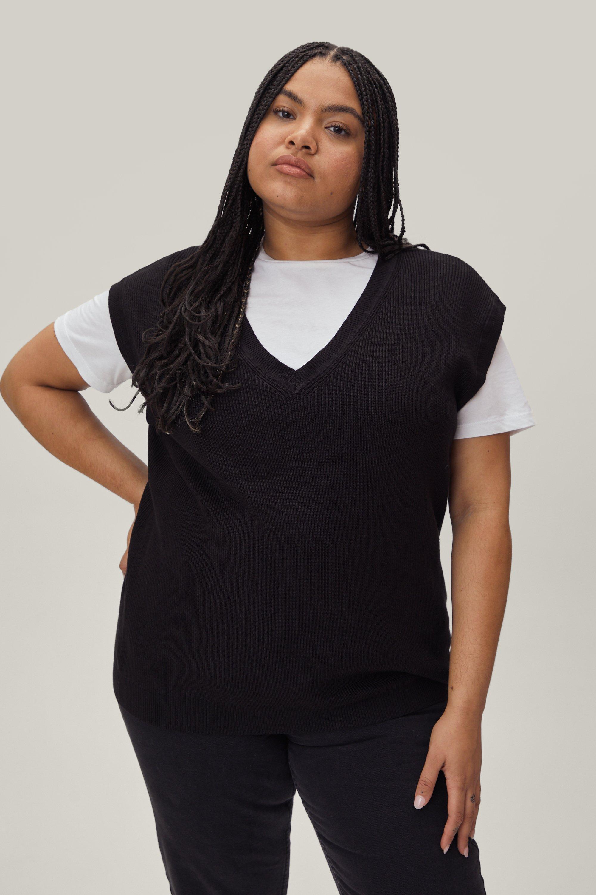 sleeveless vest plus size