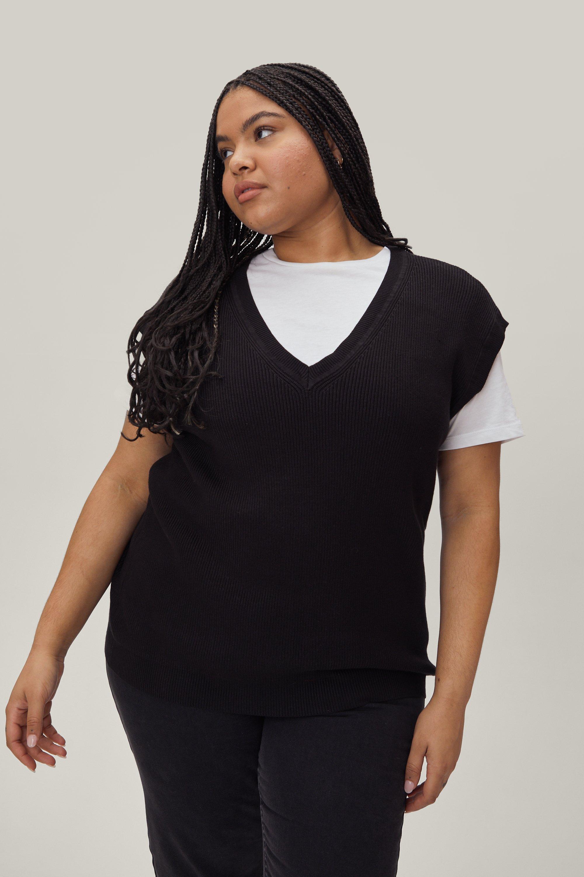 Plus size knit clearance vest