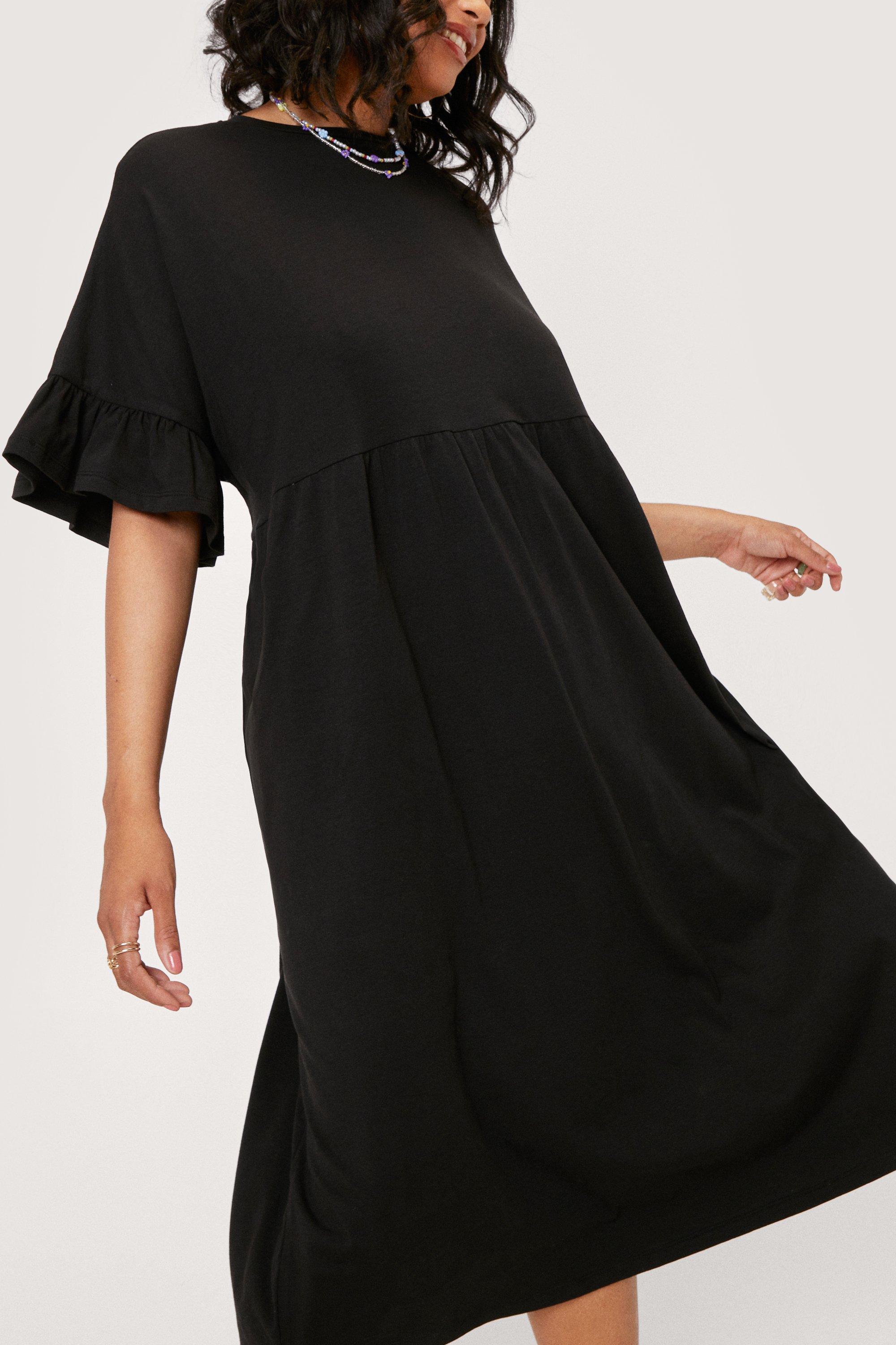 Plus Size Ruffle Sleeve Smock Midi Dress | Nasty Gal