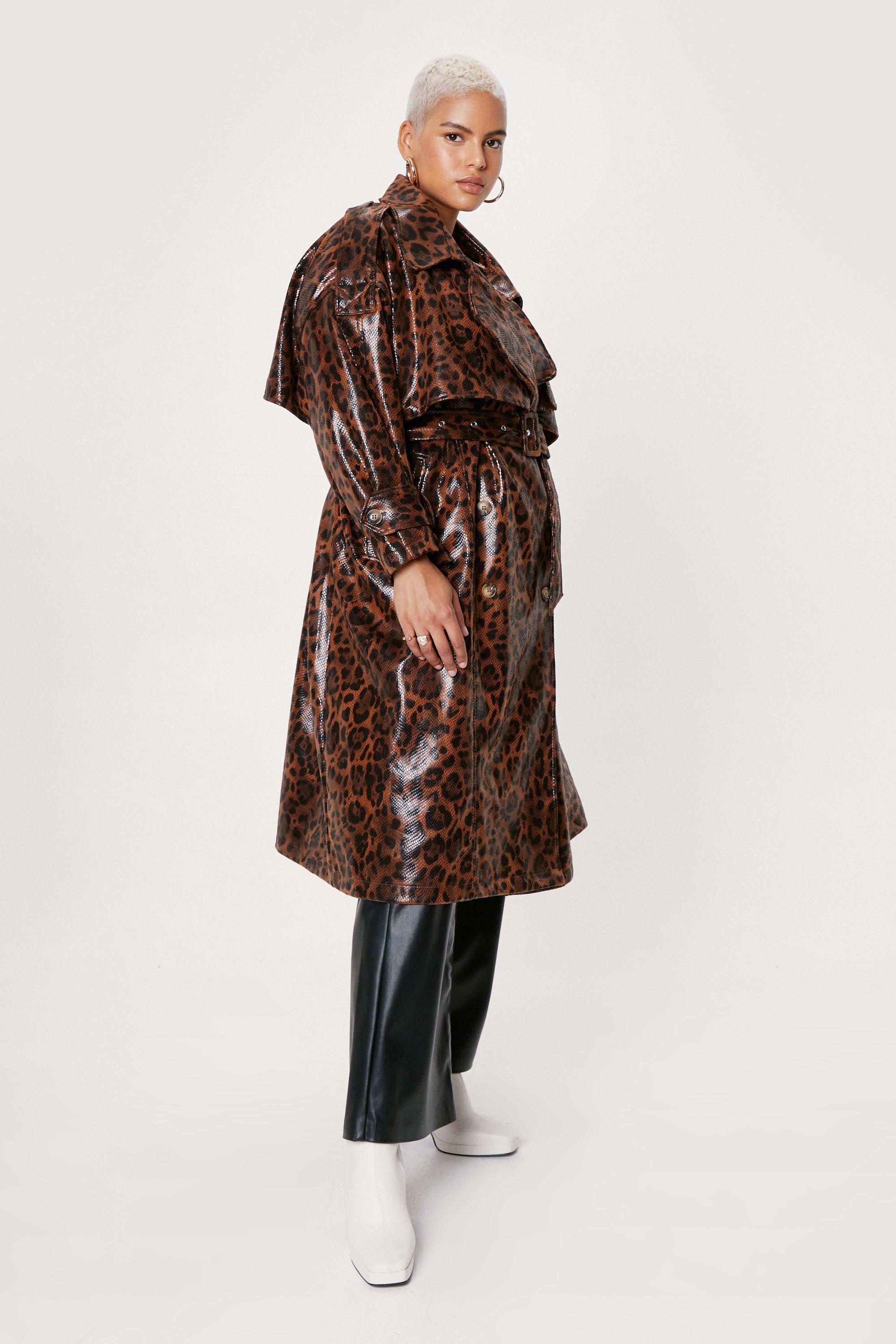 leopard trench coat