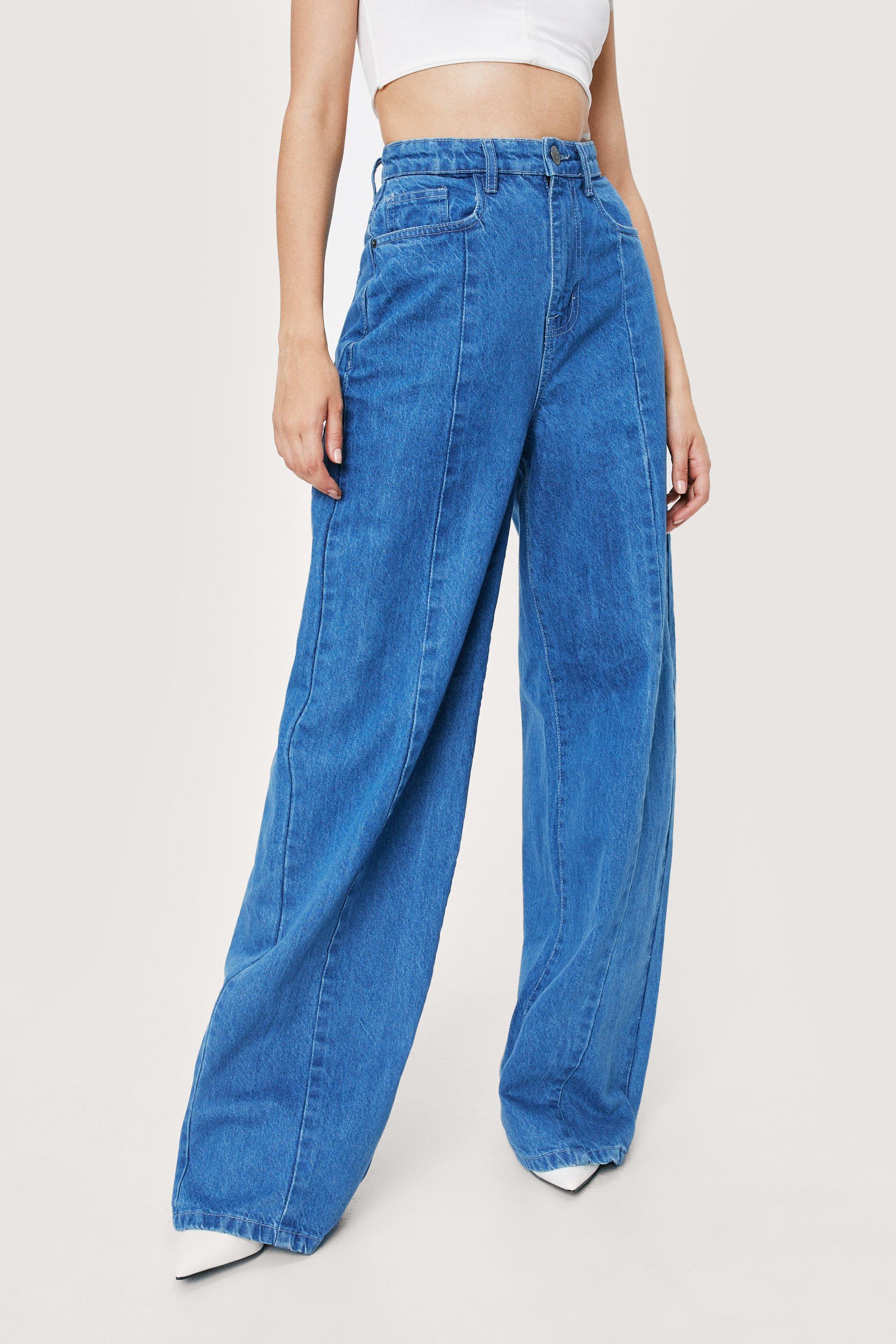 Seam Detail Classic Wide Leg Jeans