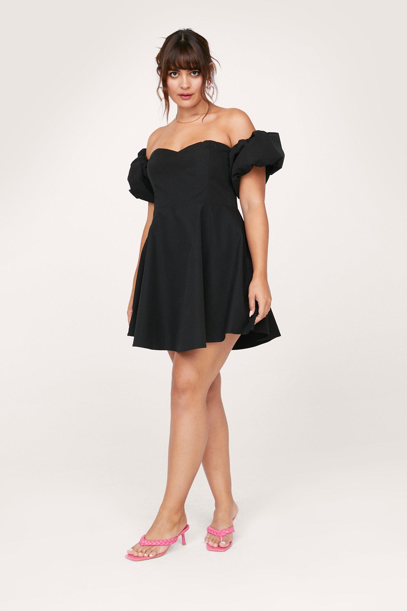 Plus size shop black bardot dress