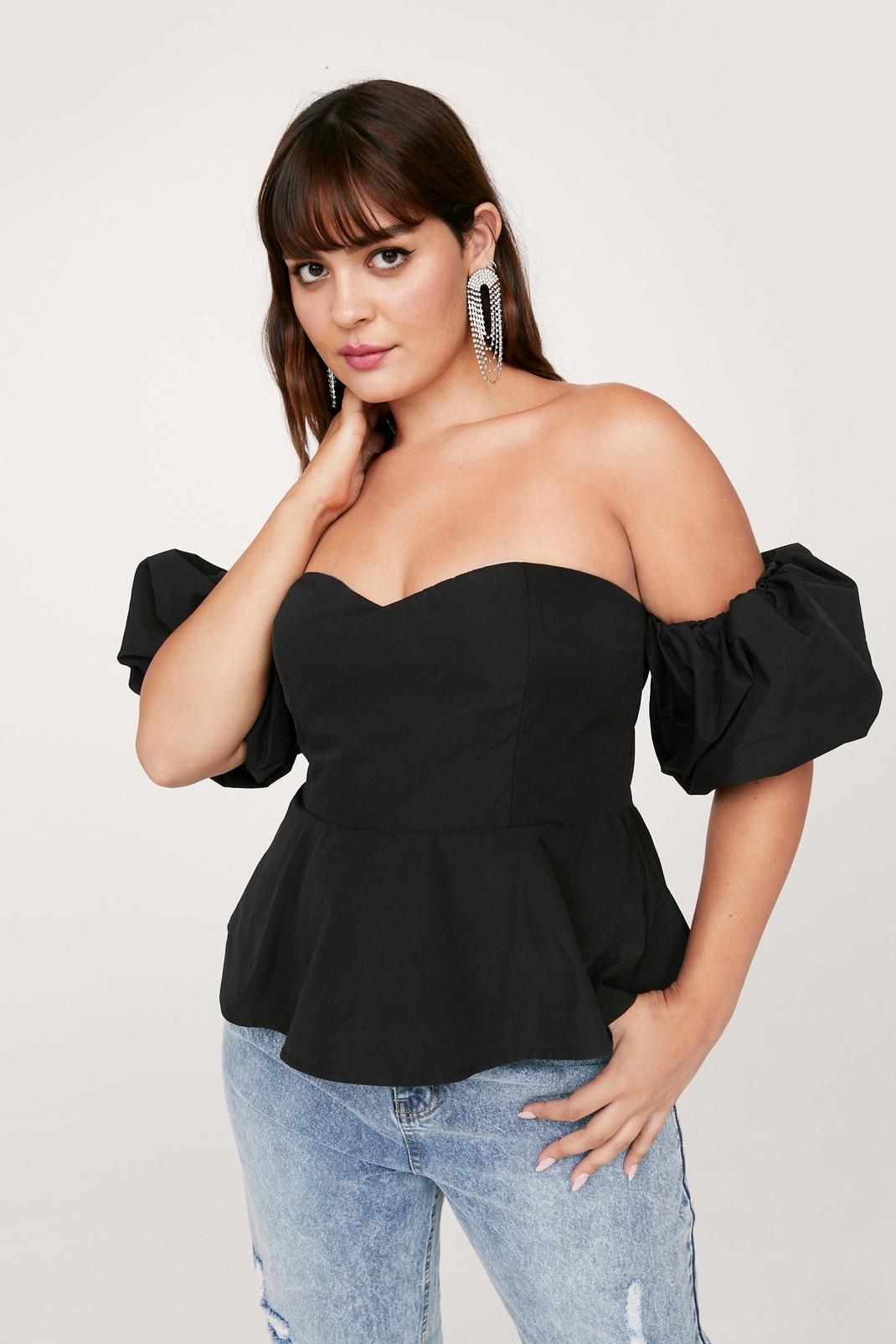 Beneficiary ore Give rights Plus Size Bardot Peplum Corset Top | Nasty Gal