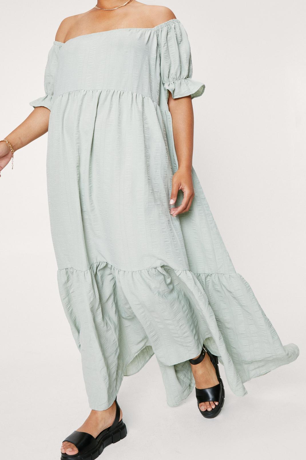 209 Plus Size Textured Smock Maxi Dress image number 2