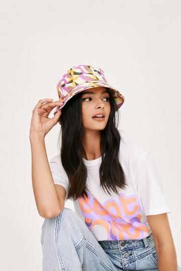 FVCK CANCER Geometric Graphic Bucket Hat multi