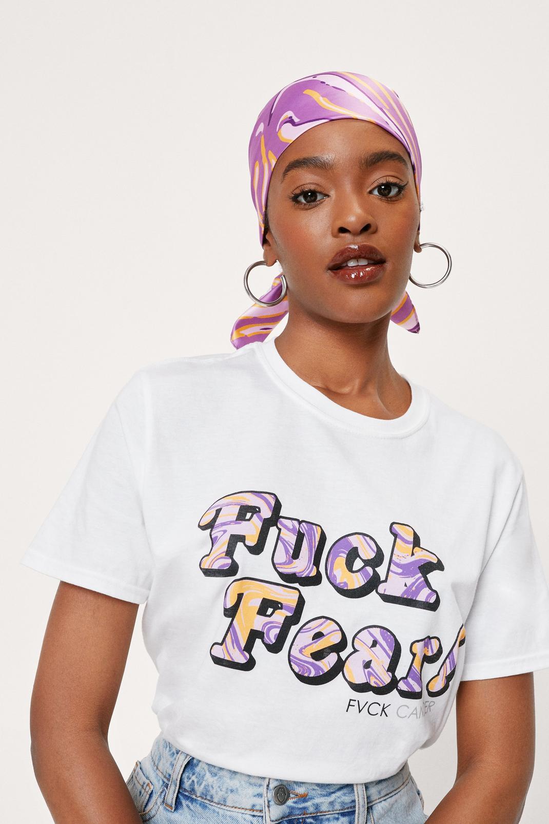 FVCK CANCER Marble Print Headscarf image number 1