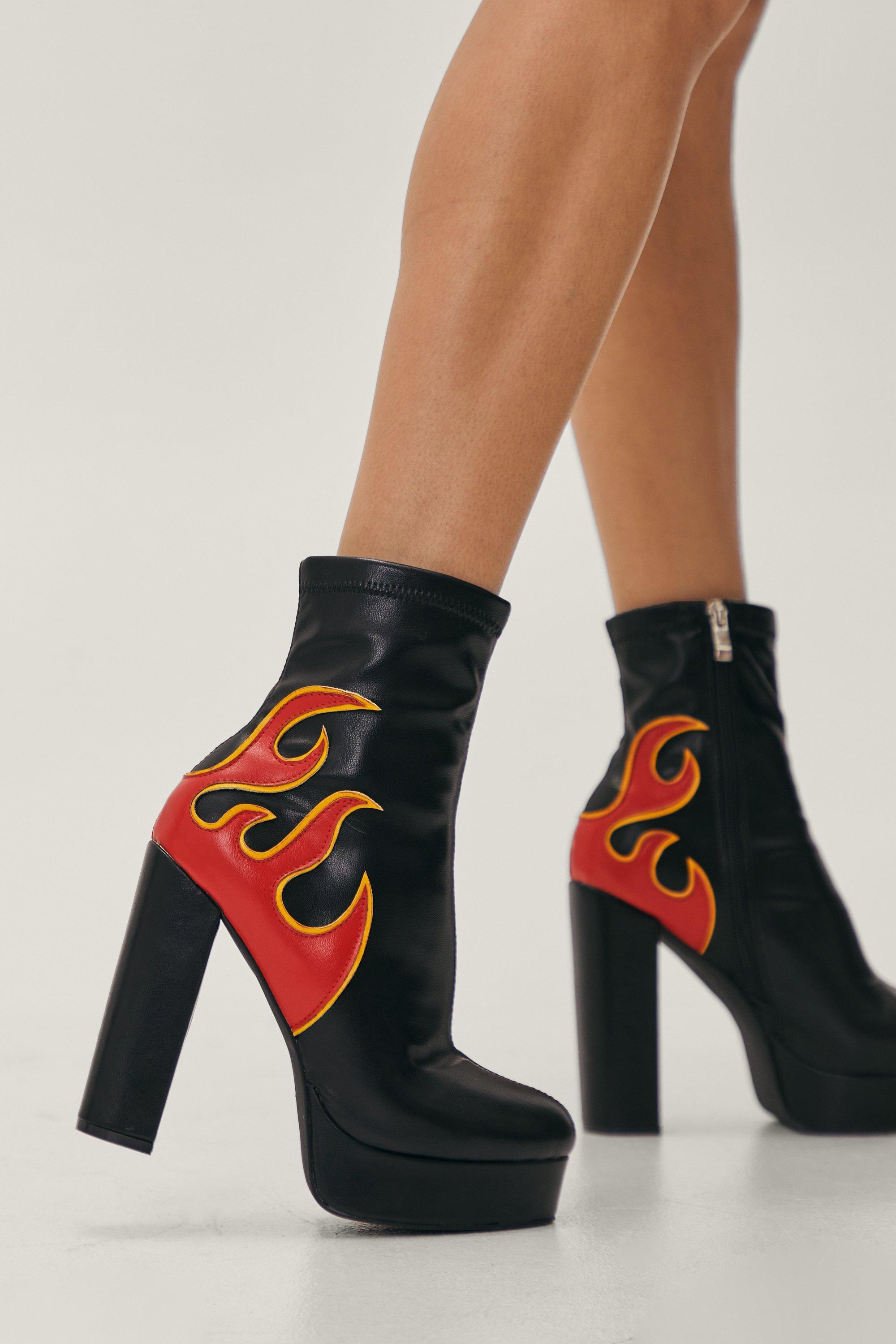 flame heel boots