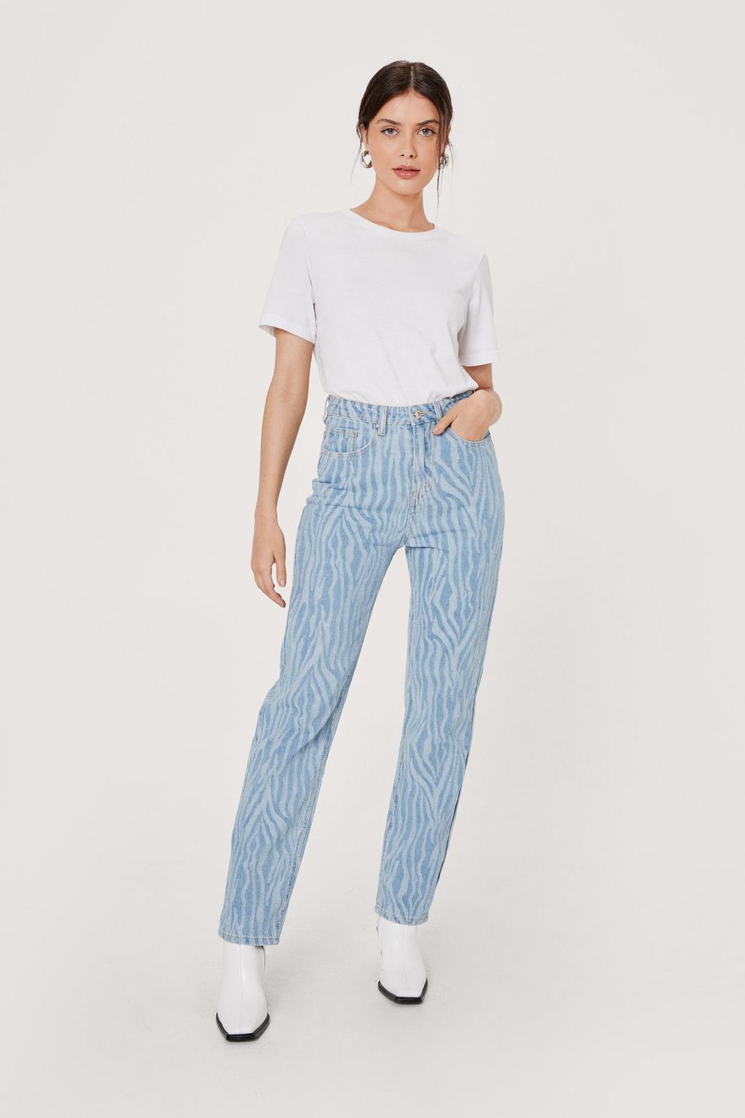 Printed straight jeans - Woman