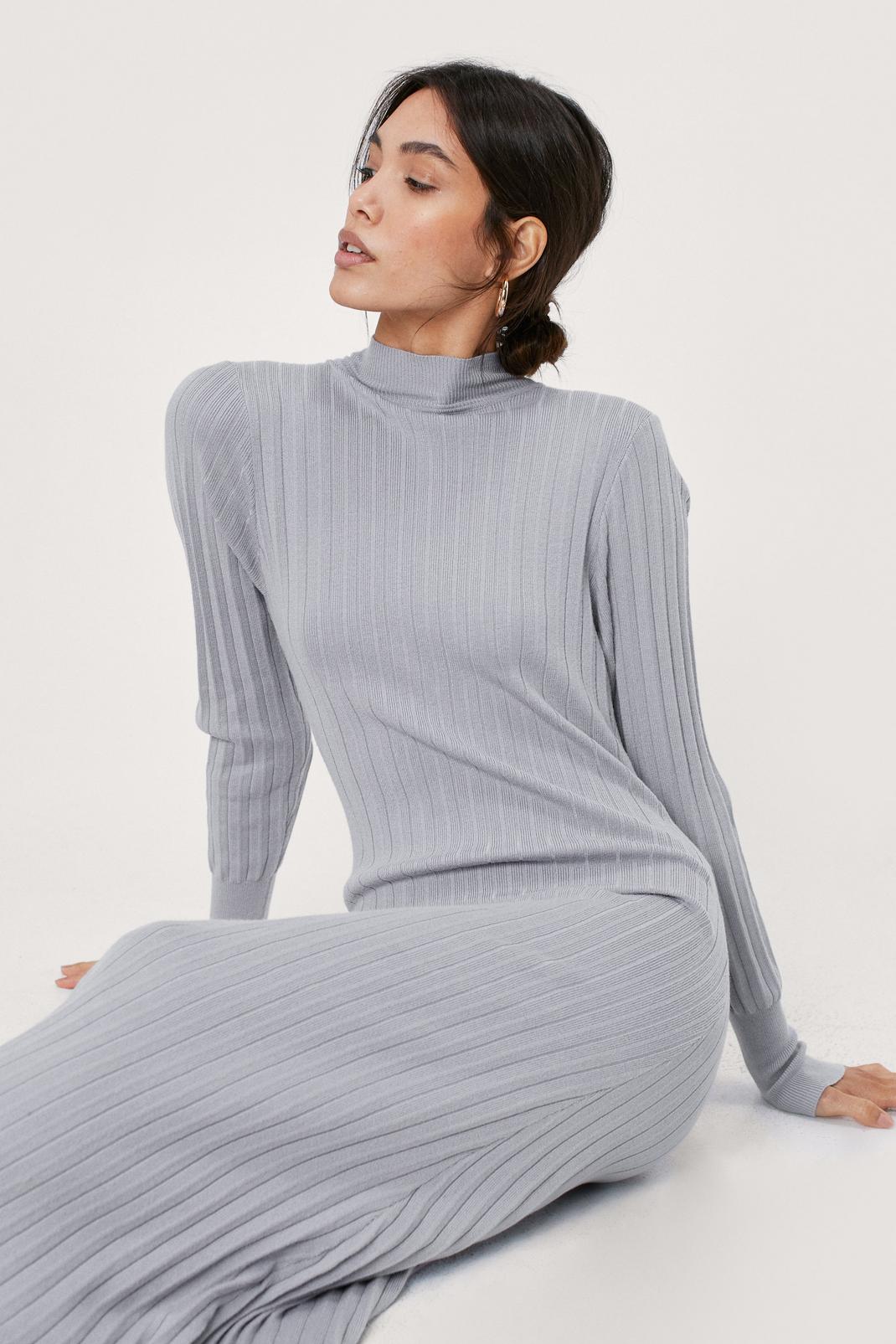 131 Knitted Wide Ribbed Midi Dress image number 2