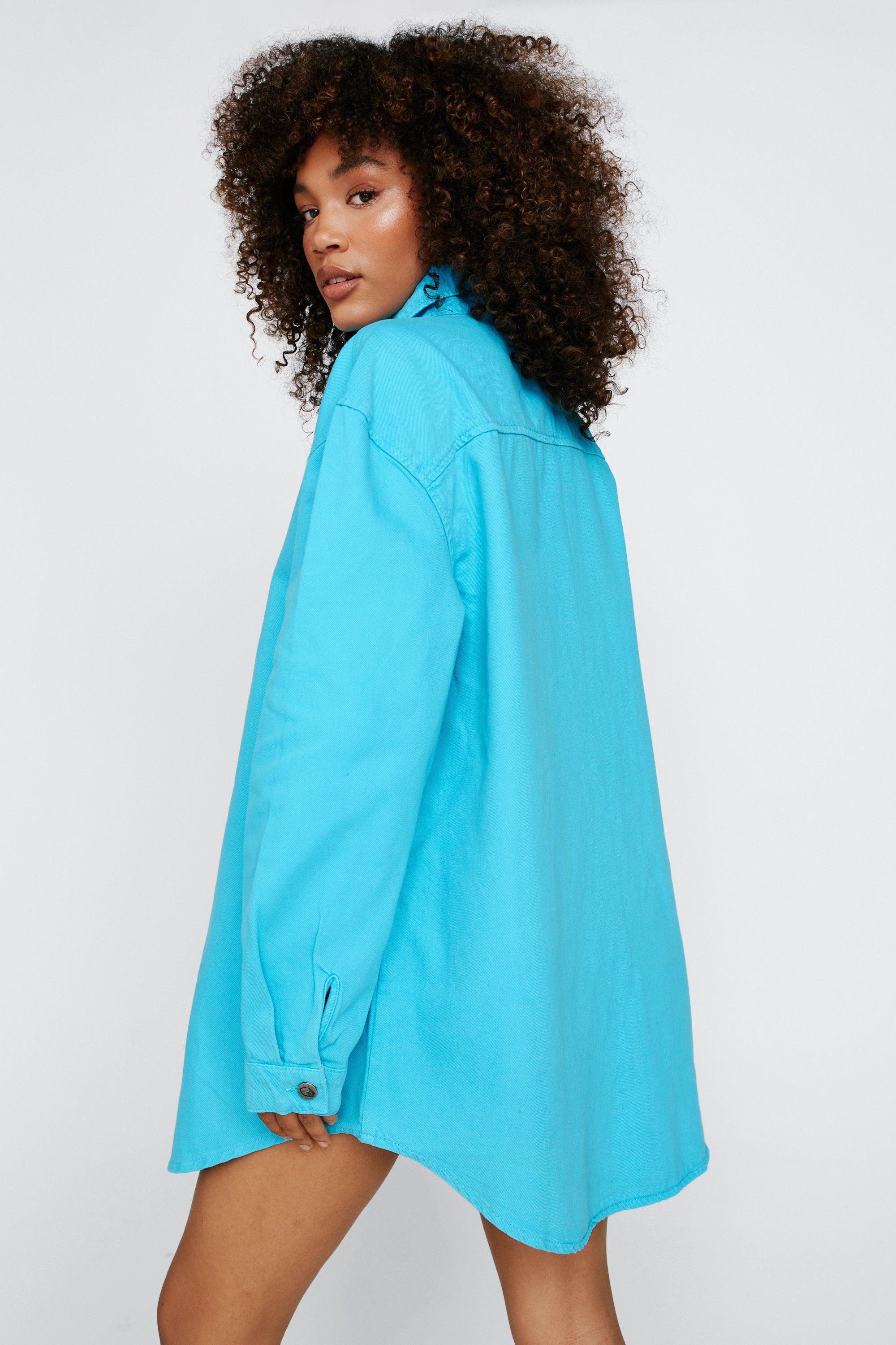 Monki denim clearance shirt dress