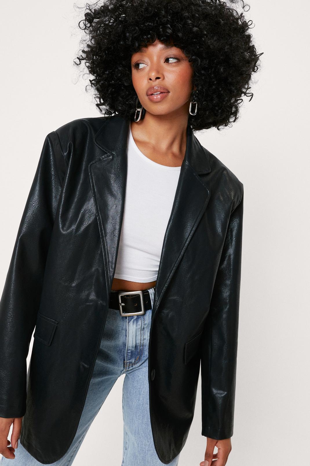 oversized faux leather coat