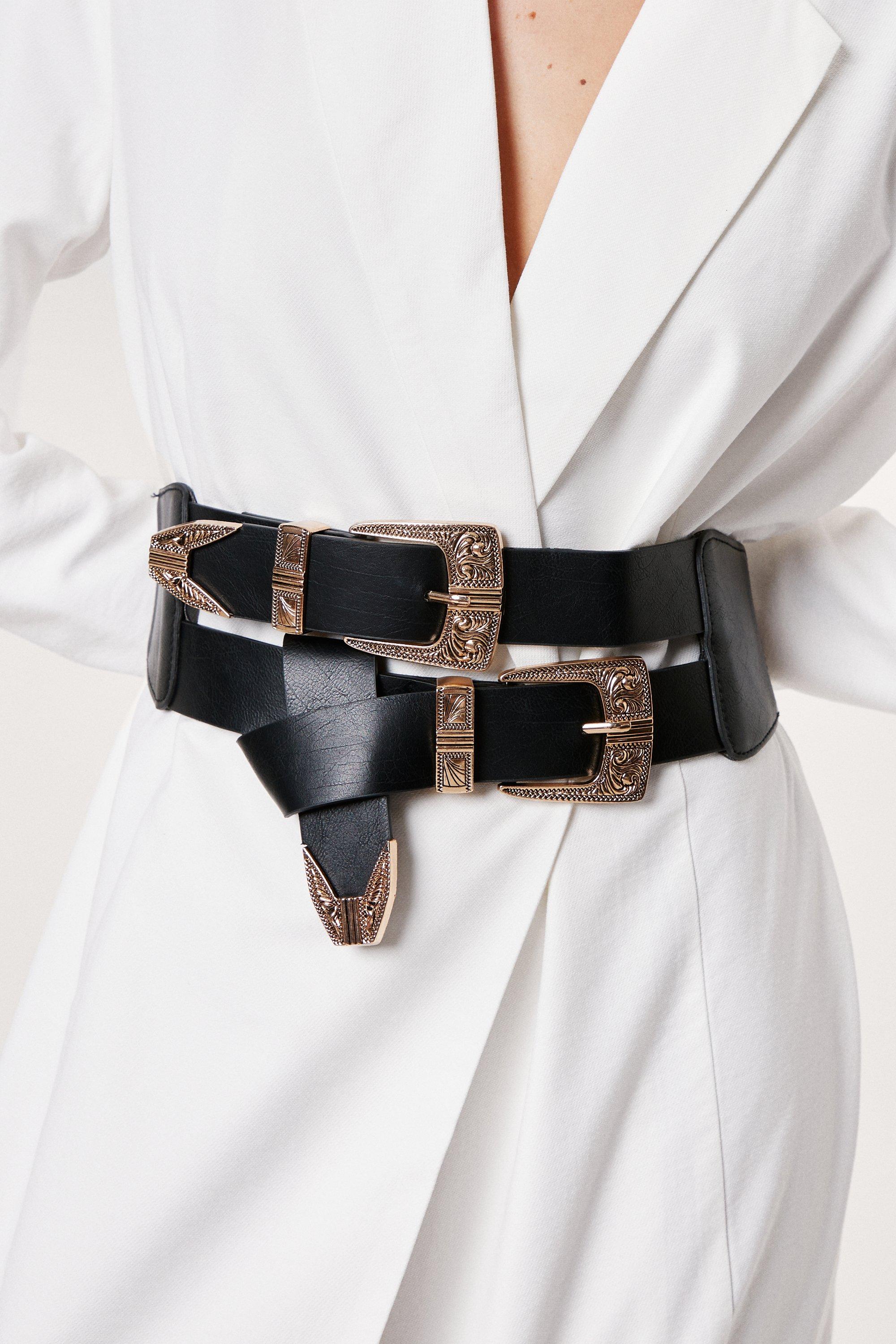 Double buckle waist clearance belt