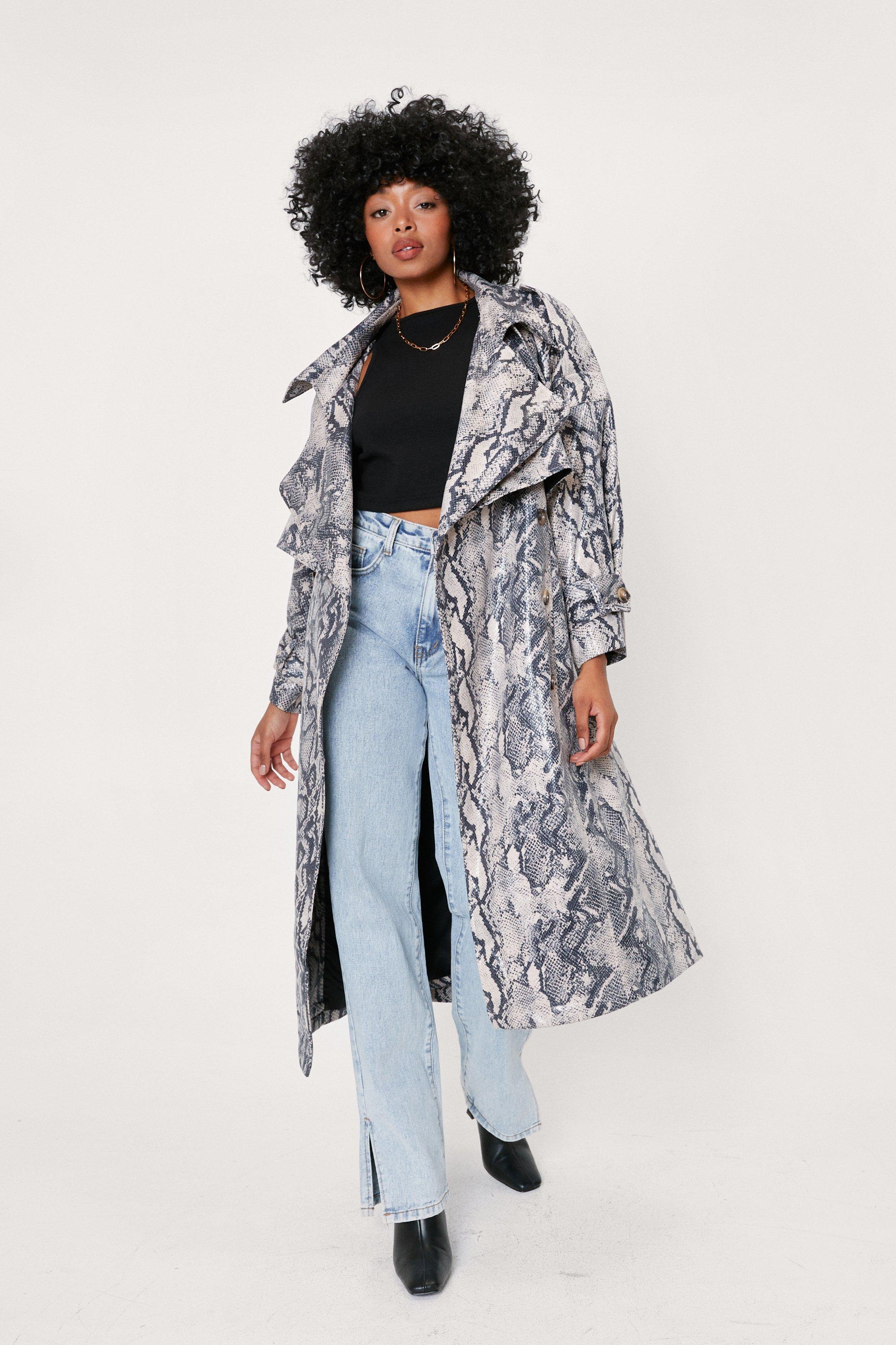 black and blue fur coat