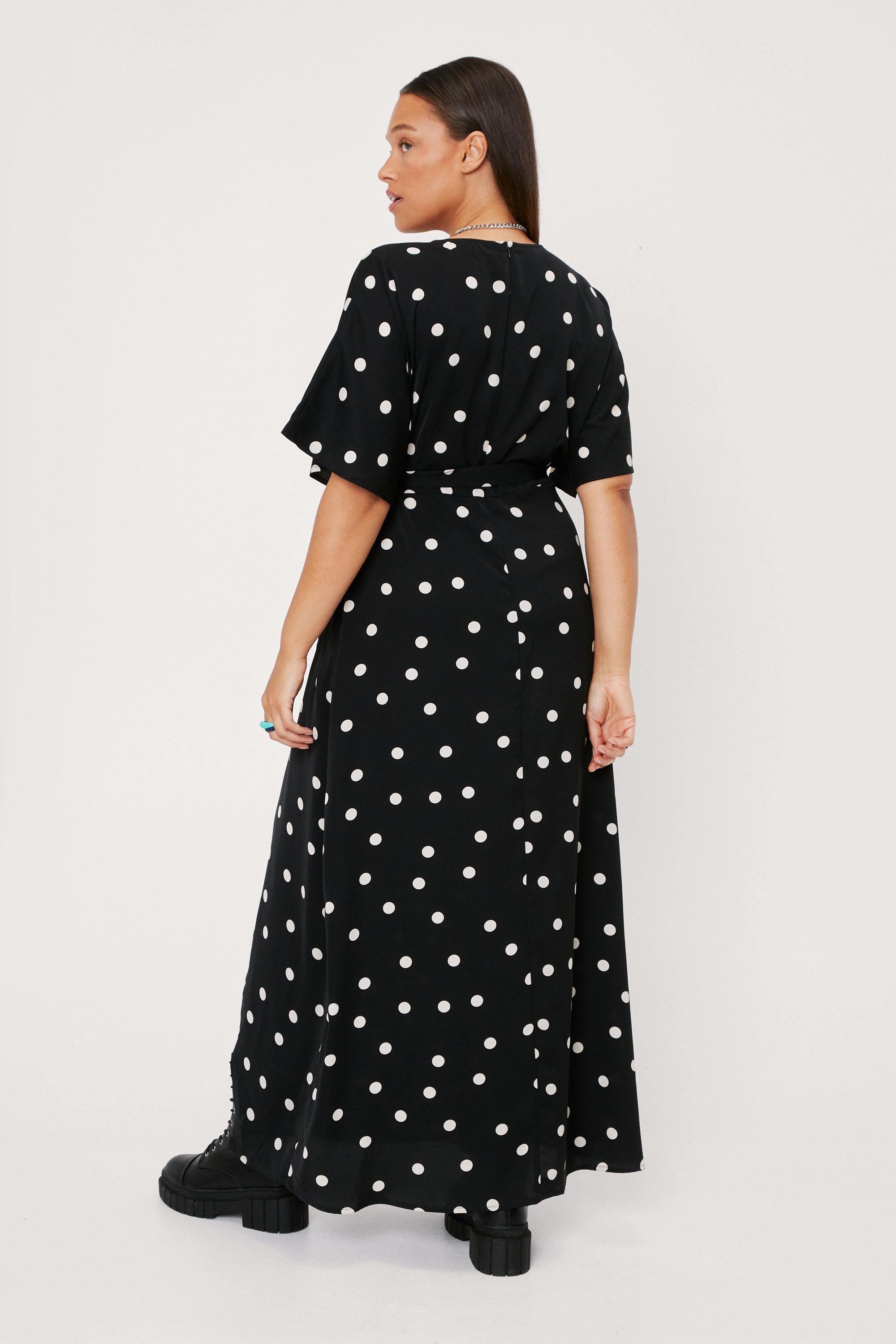 Polka dot wrap maxi on sale dress