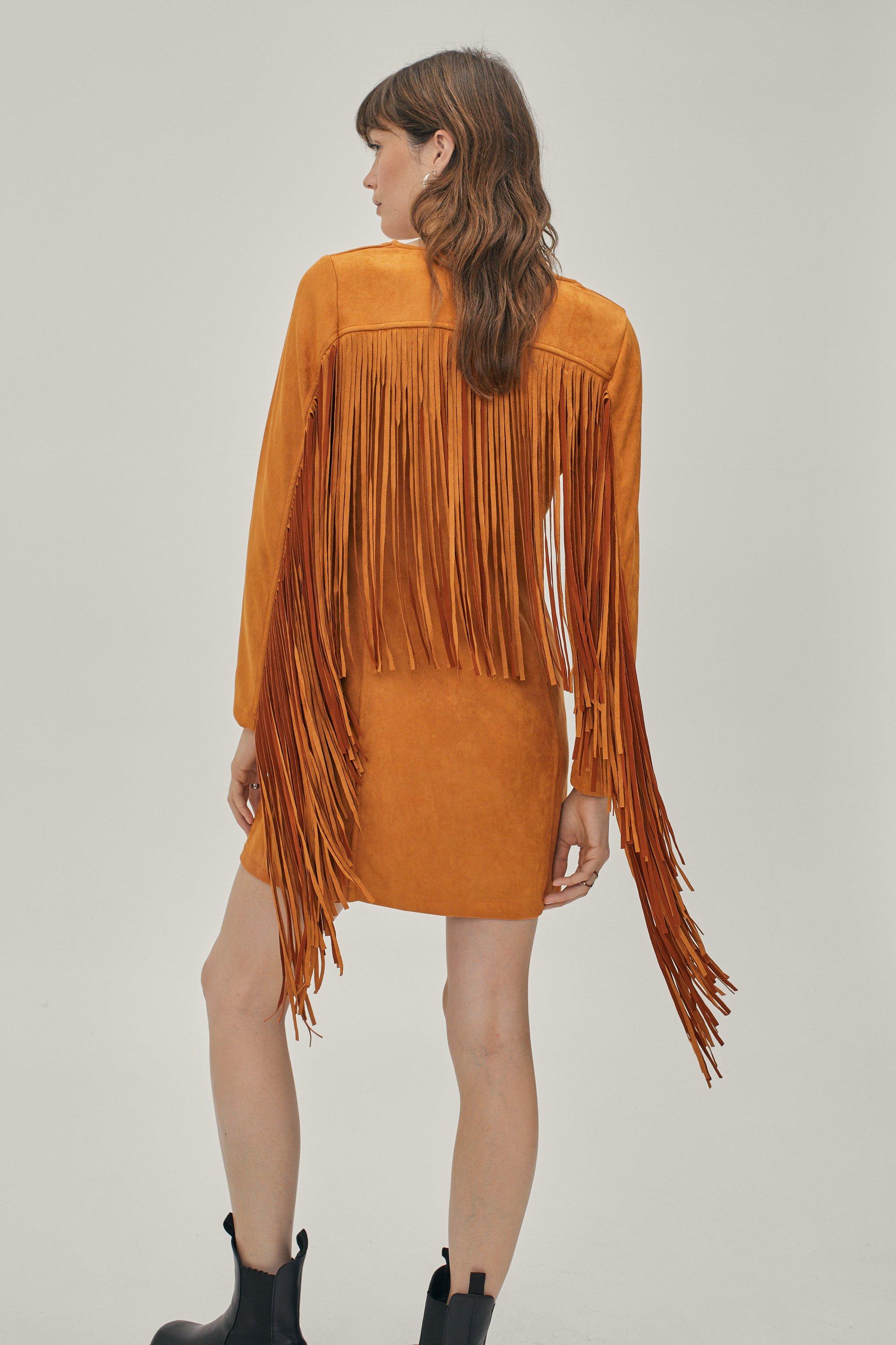 suede tassel dress