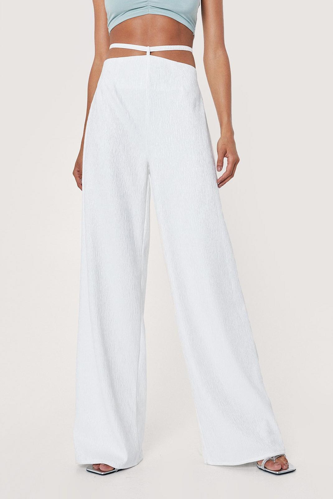 173 Strappy Waist Woven Wide Leg Trousers image number 2