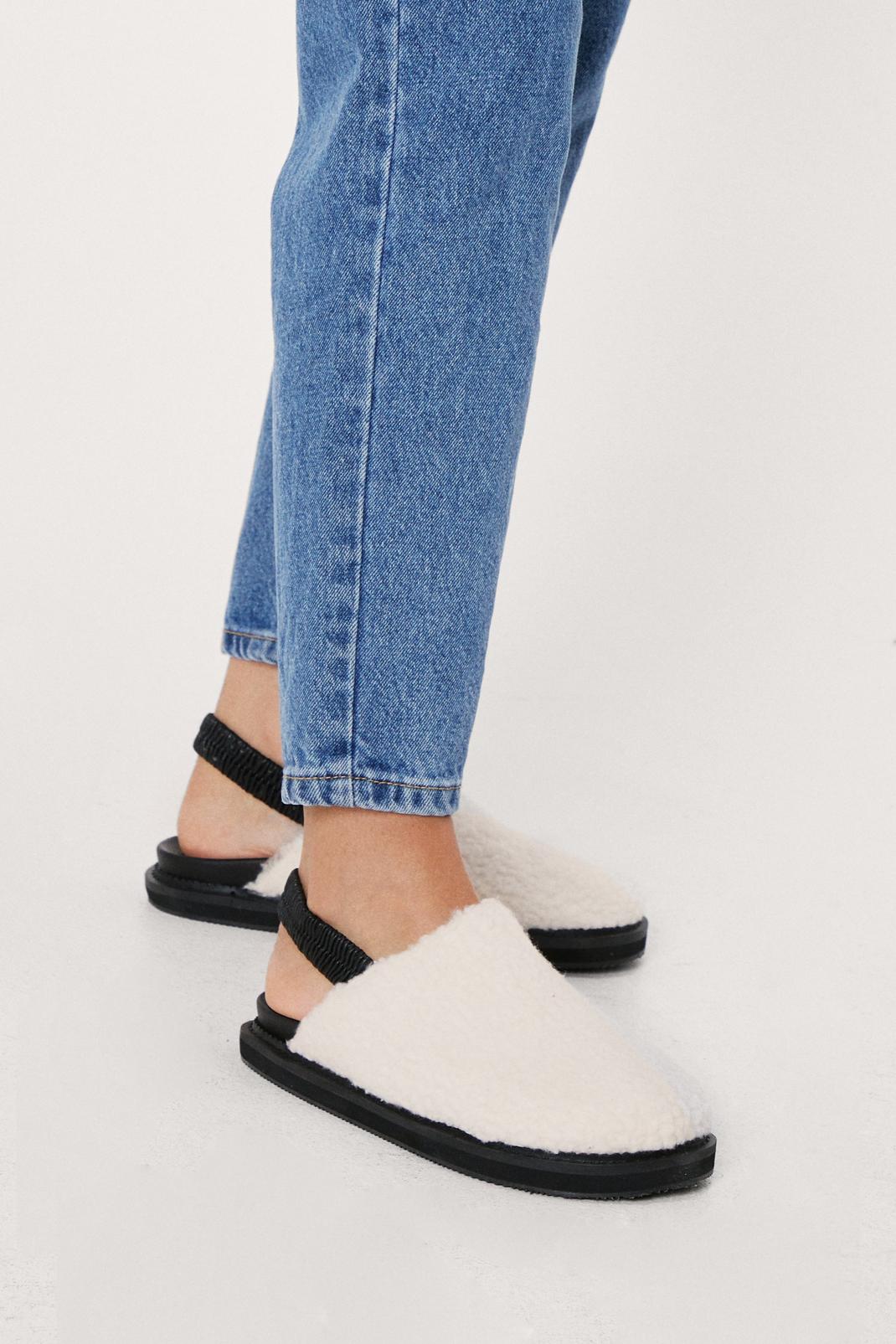 123 Faux Shearling Slip On Slingback Loafers image number 2