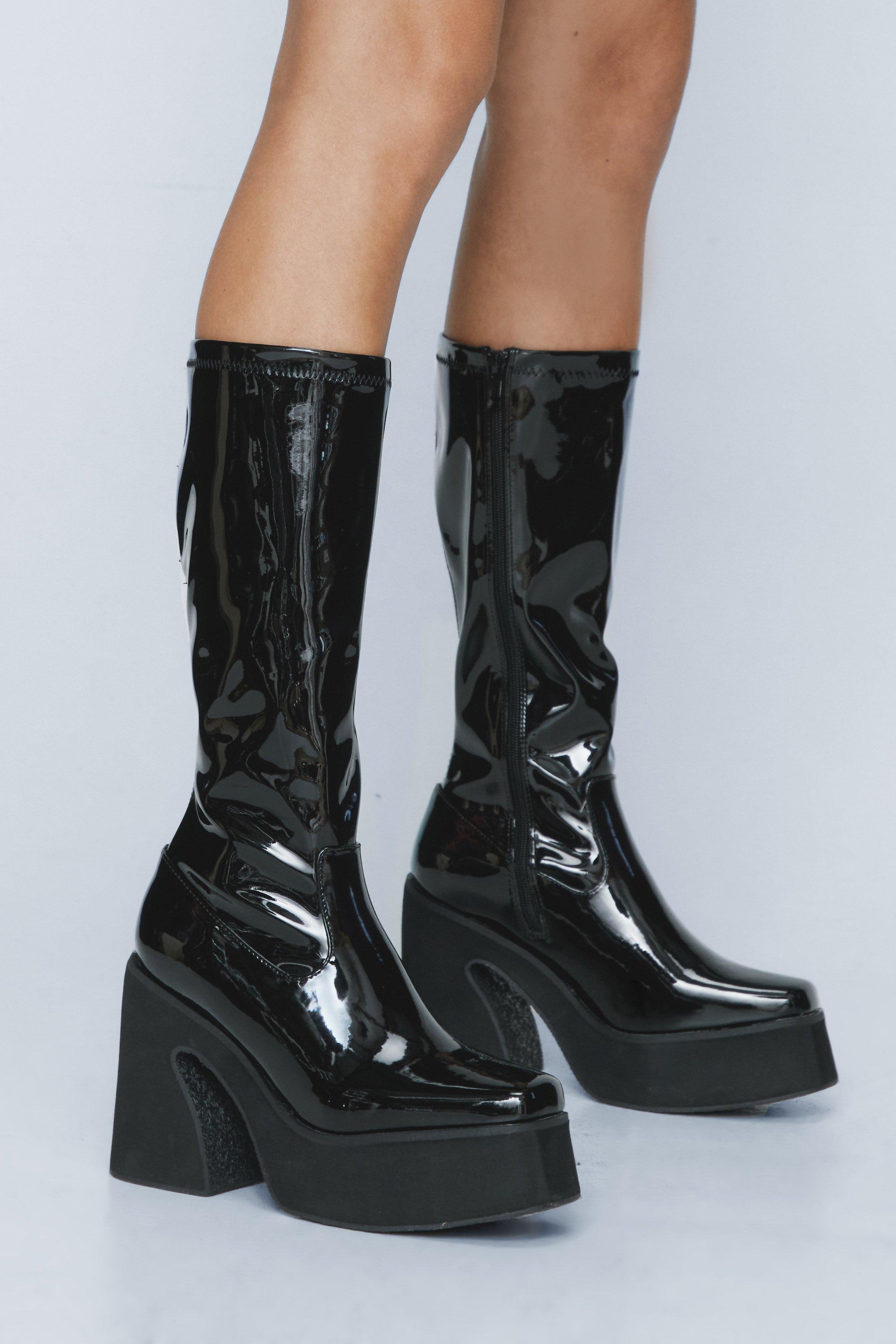 Nasty gal patent boots hotsell