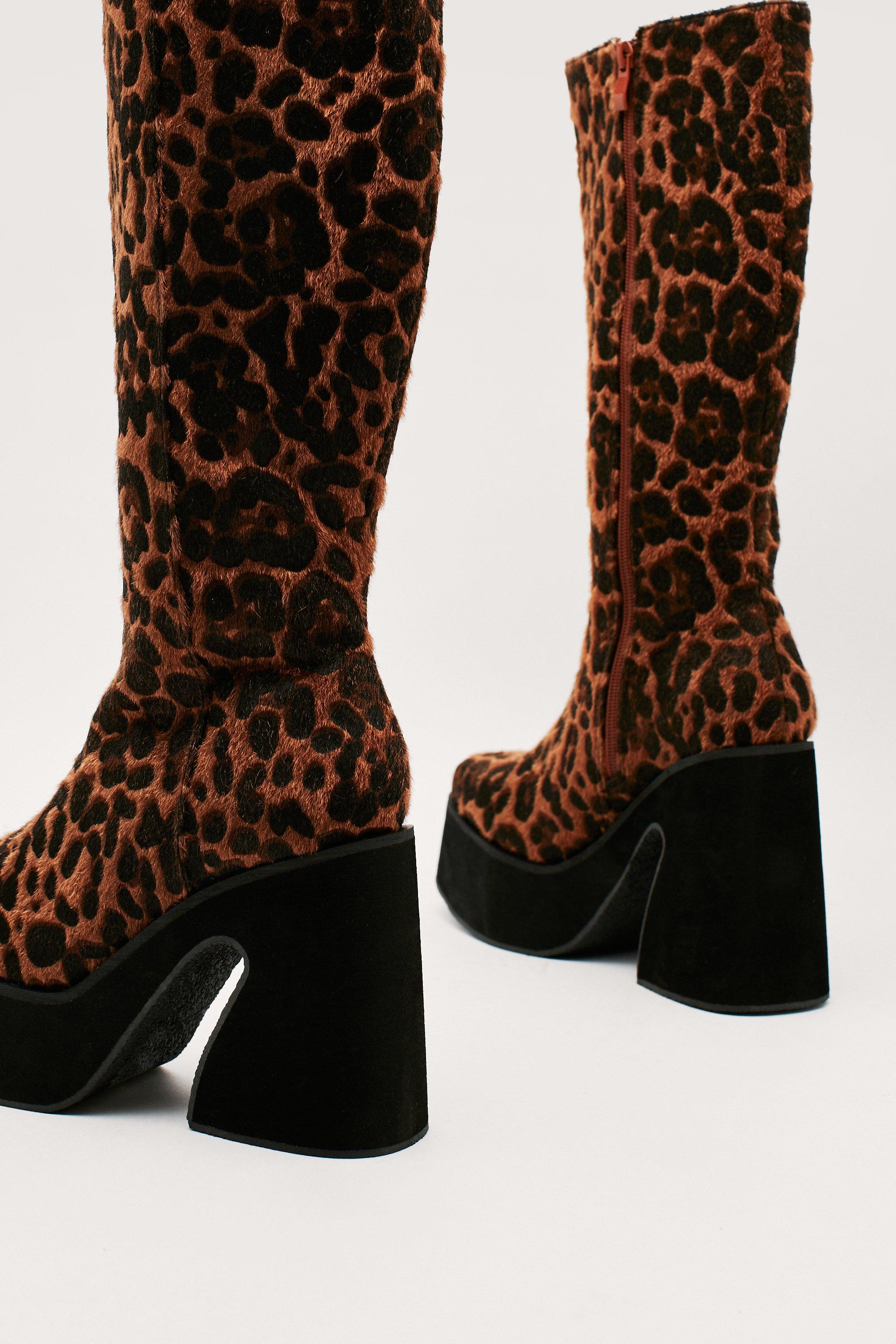 Cheetah print hotsell knee high boots