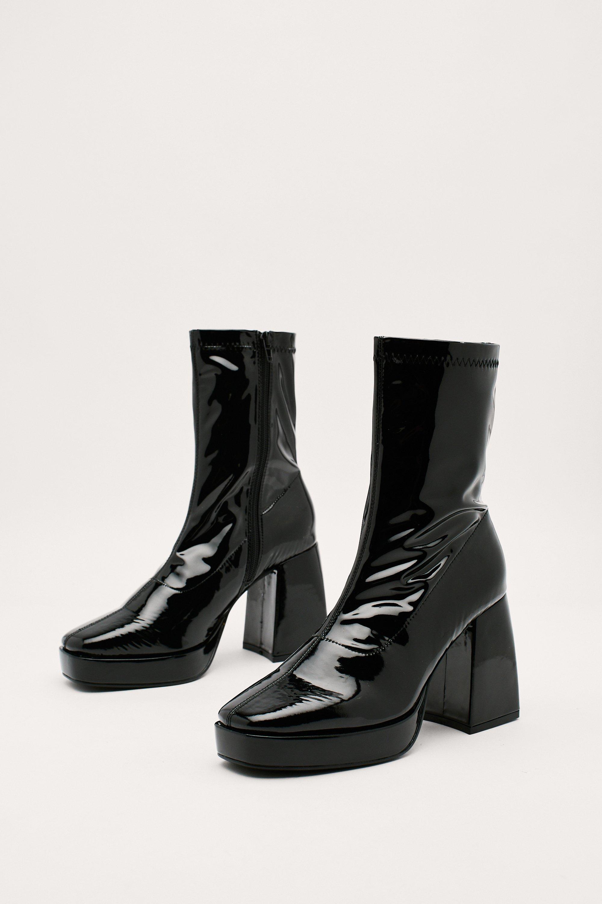 Nasty gal patent boots best sale