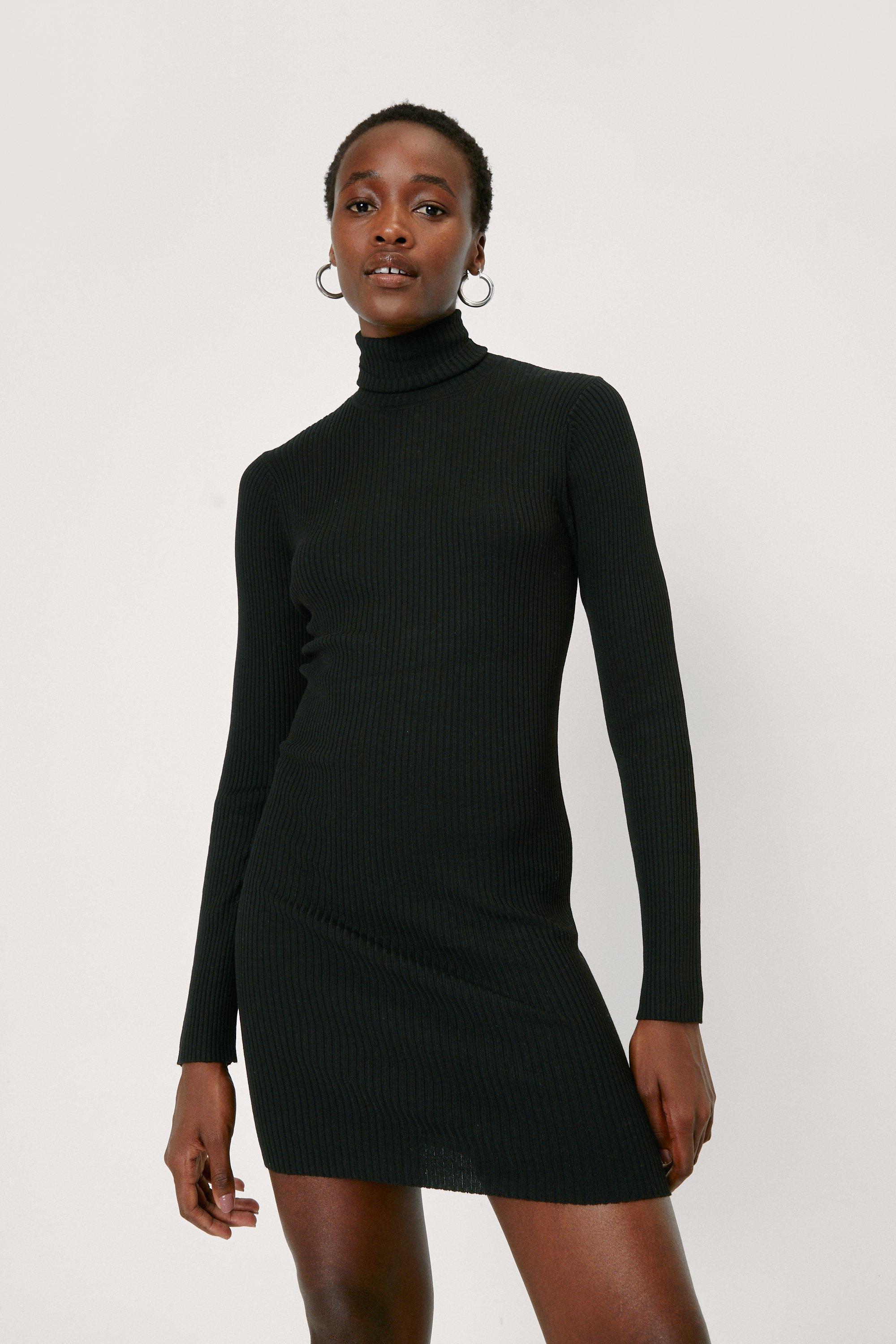 funnel neck jumper dress